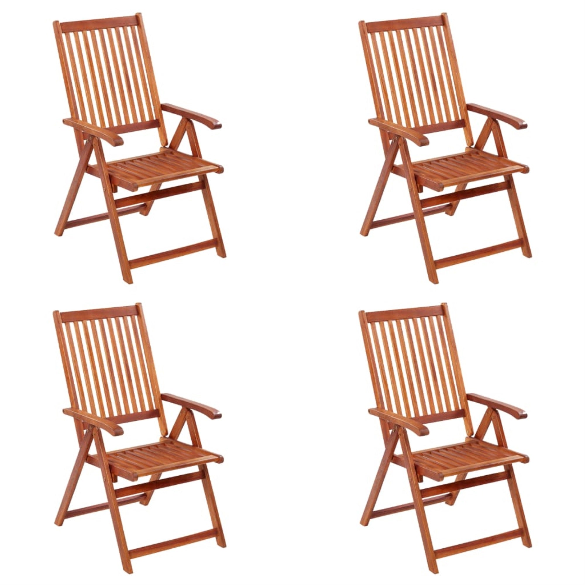 Vidaxl Folding Patio Chairs 4 Pcs Solid Acacia Wood