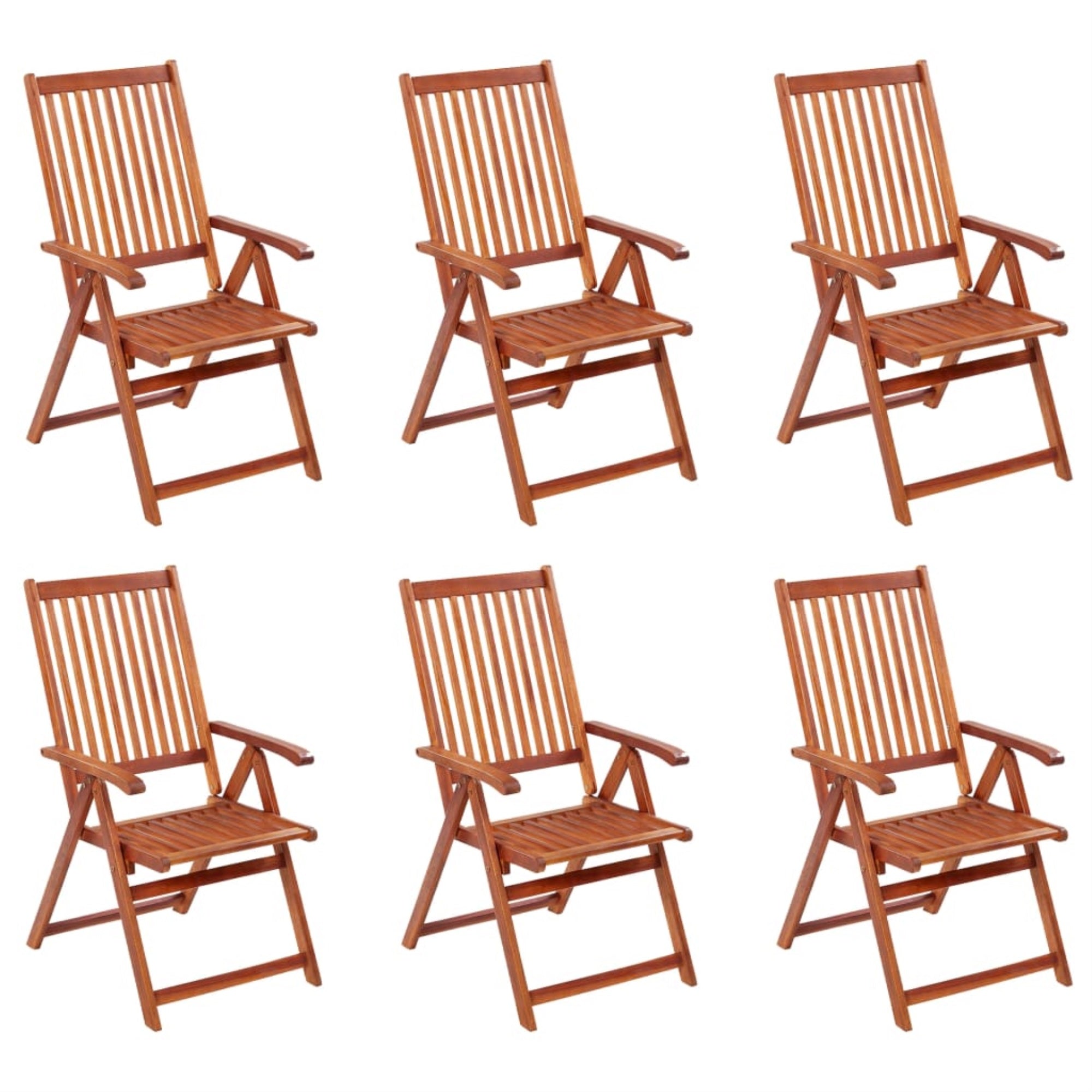 Vidaxl Folding Garden Chairs 6 Pcs Solid Acacia Wood