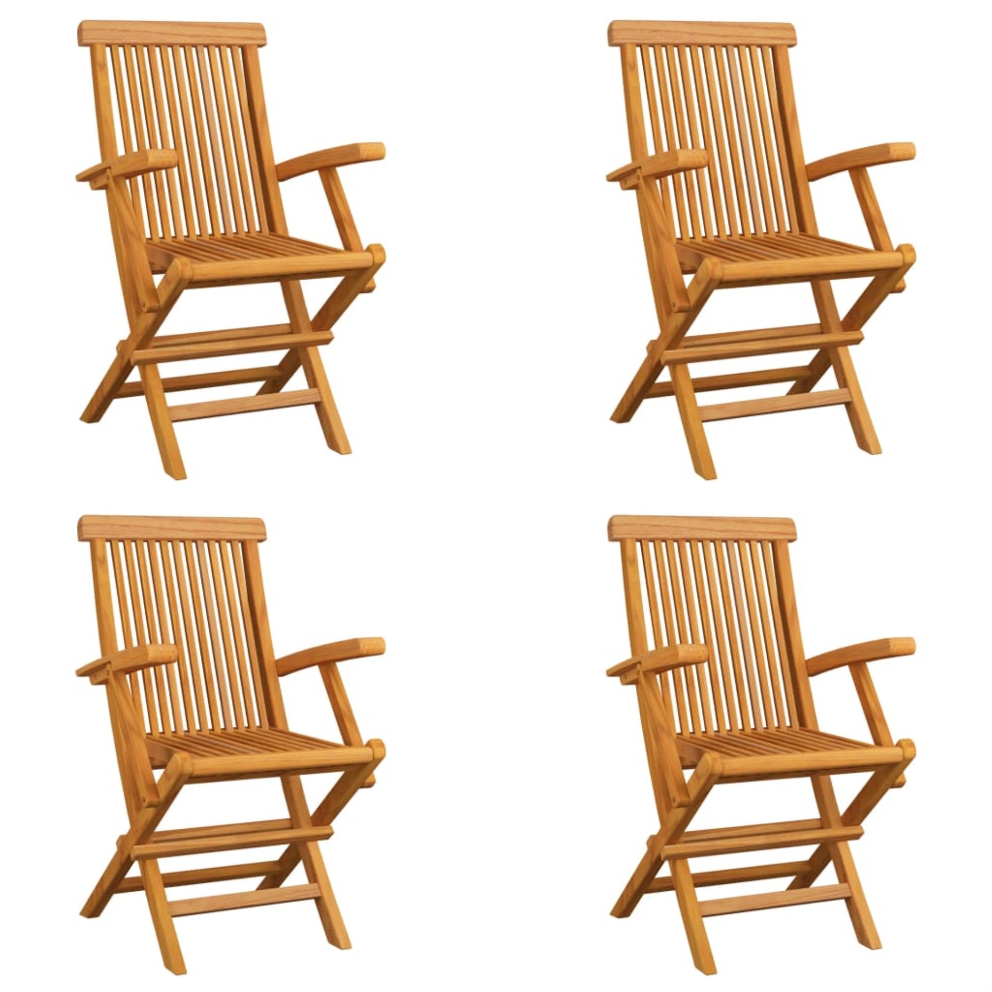 Vidaxl Folding Garden Chairs 4 Pcs Solid Teak Wood
