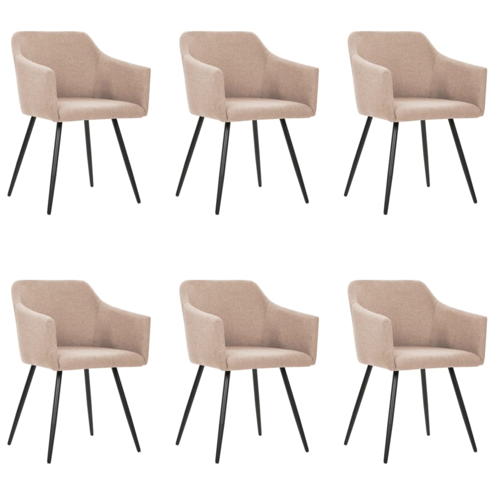 Vidaxl Dining Chairs 6 Pcs Taupe Fabric
