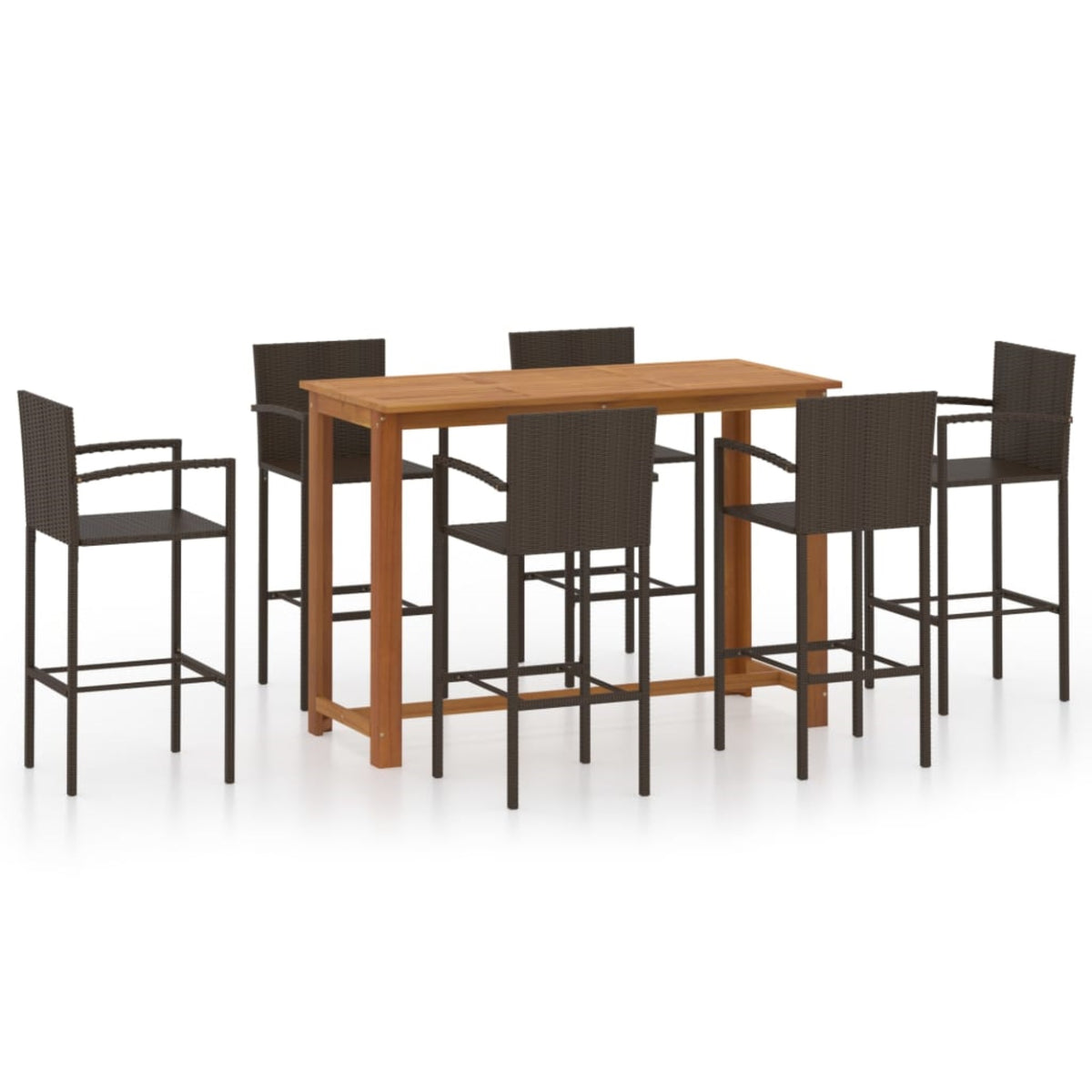 Vidaxl 7 Piece Garden Bar Set Brown