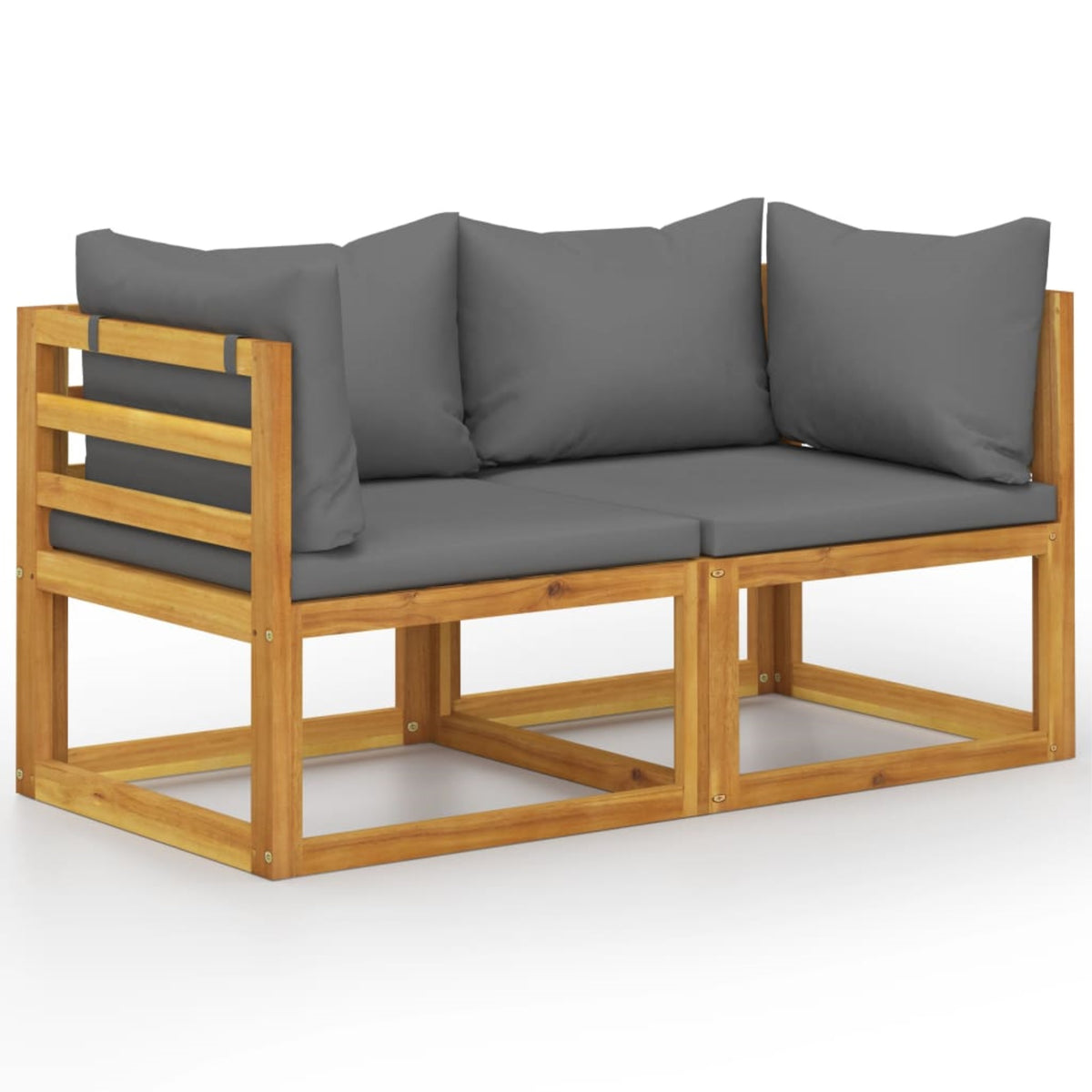 Vidaxl 2-Seater Patio Bench With Dark Gray Cushions