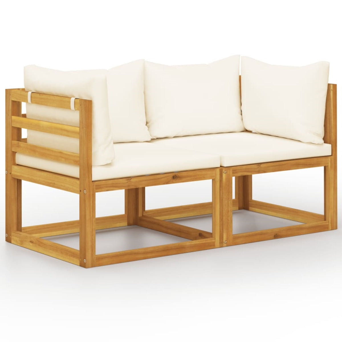 Vidaxl 2-Seater Patio Bench With Cream White Cushions