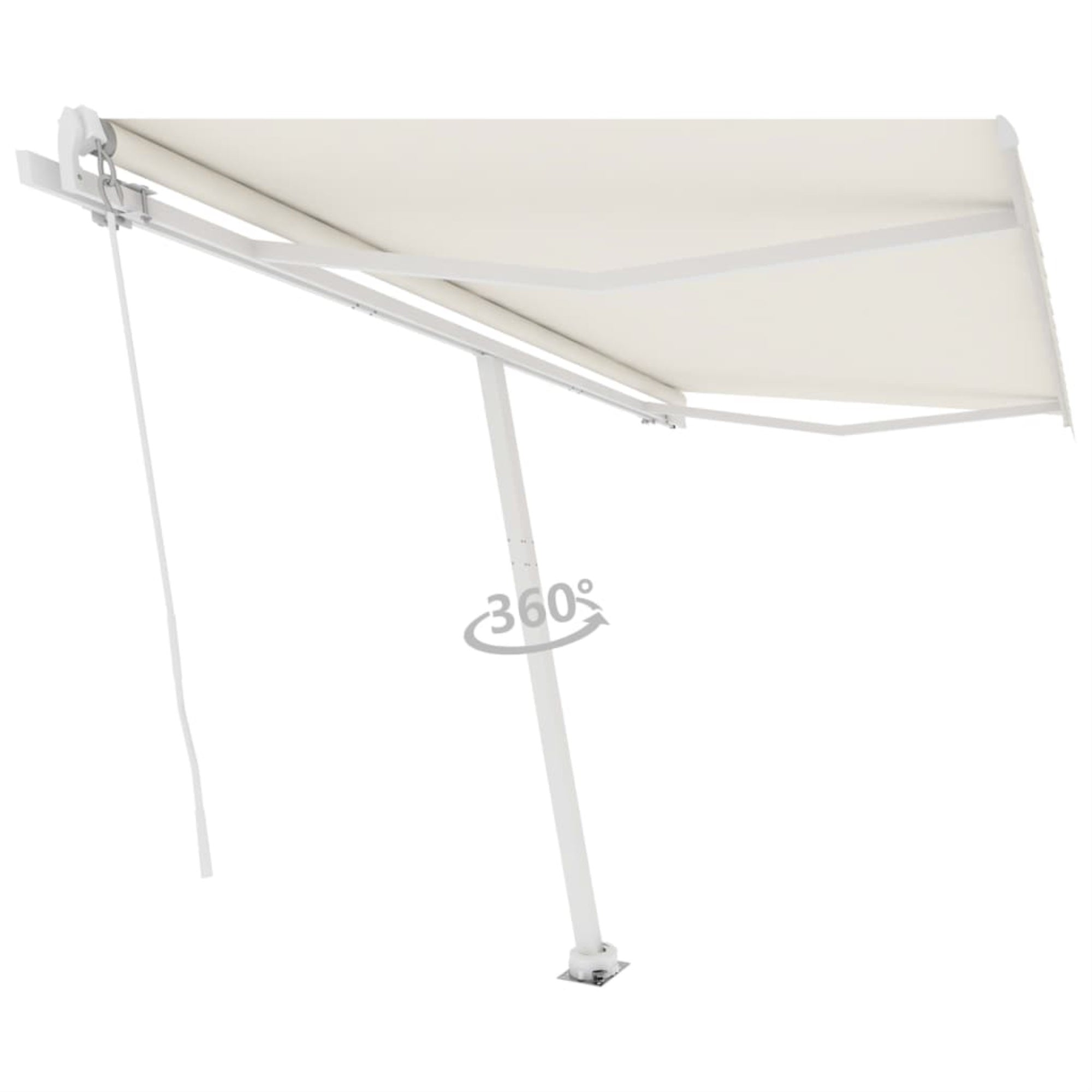 Vidaxl Freestanding Manual Retractable Awning 157.5'X118.1' Cream