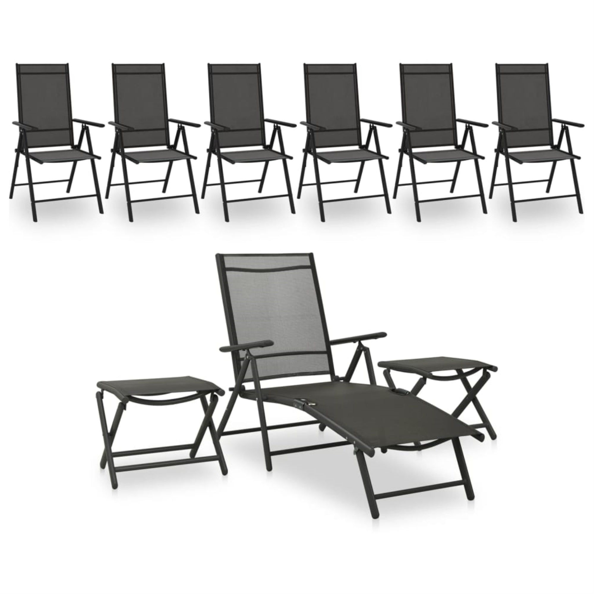 Vidaxl 9 Piece Patio Lounge Set Black And Anthracite
