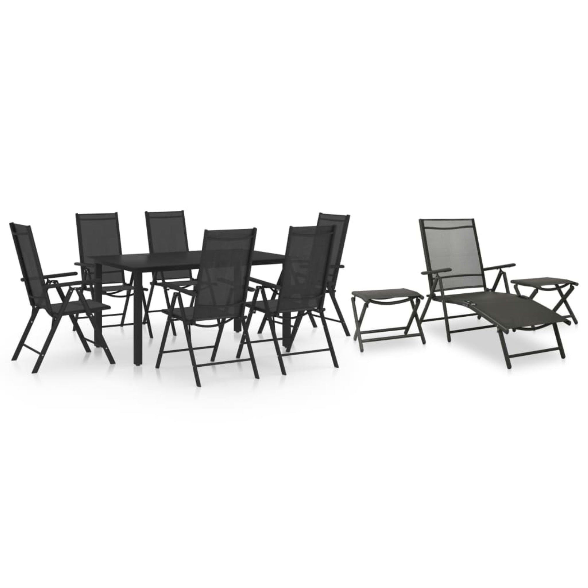 Vidaxl 10 Piece Patio Dining Set Black And Anthracite