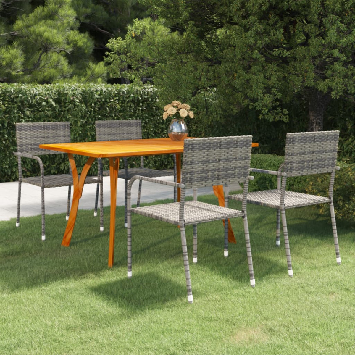 Vidaxl 5 Piece Patio Dining Set Anthracite