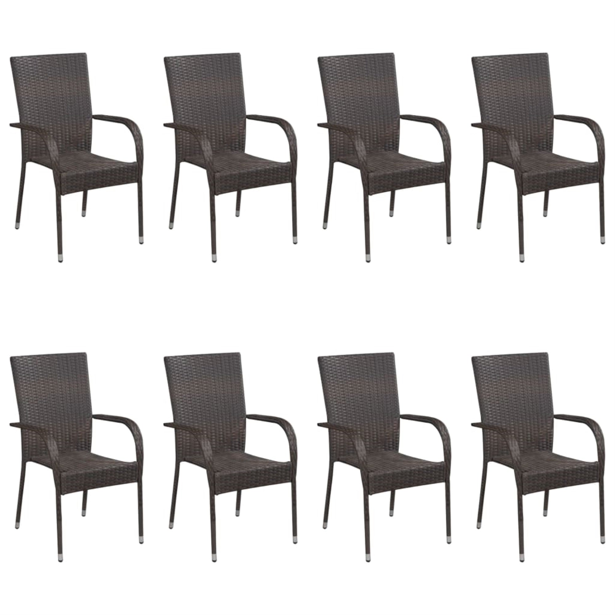 Vidaxl 9 Piece Garden Dining Set Poly Rattan Brown