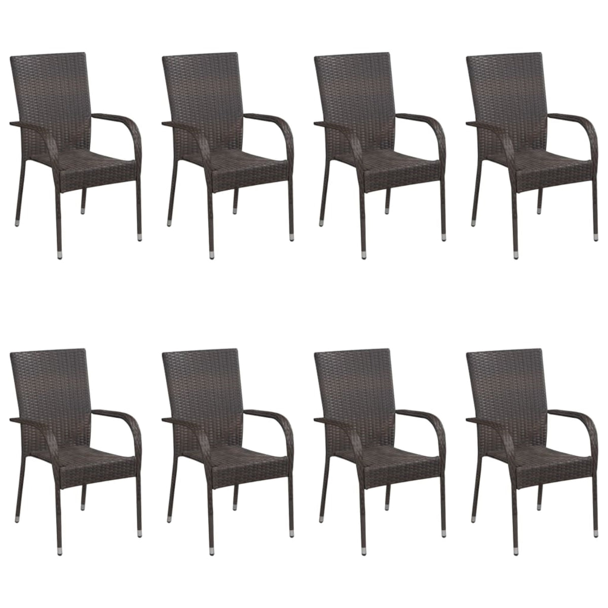 Vidaxl 9 Piece Garden Dining Set Poly Rattan Brown