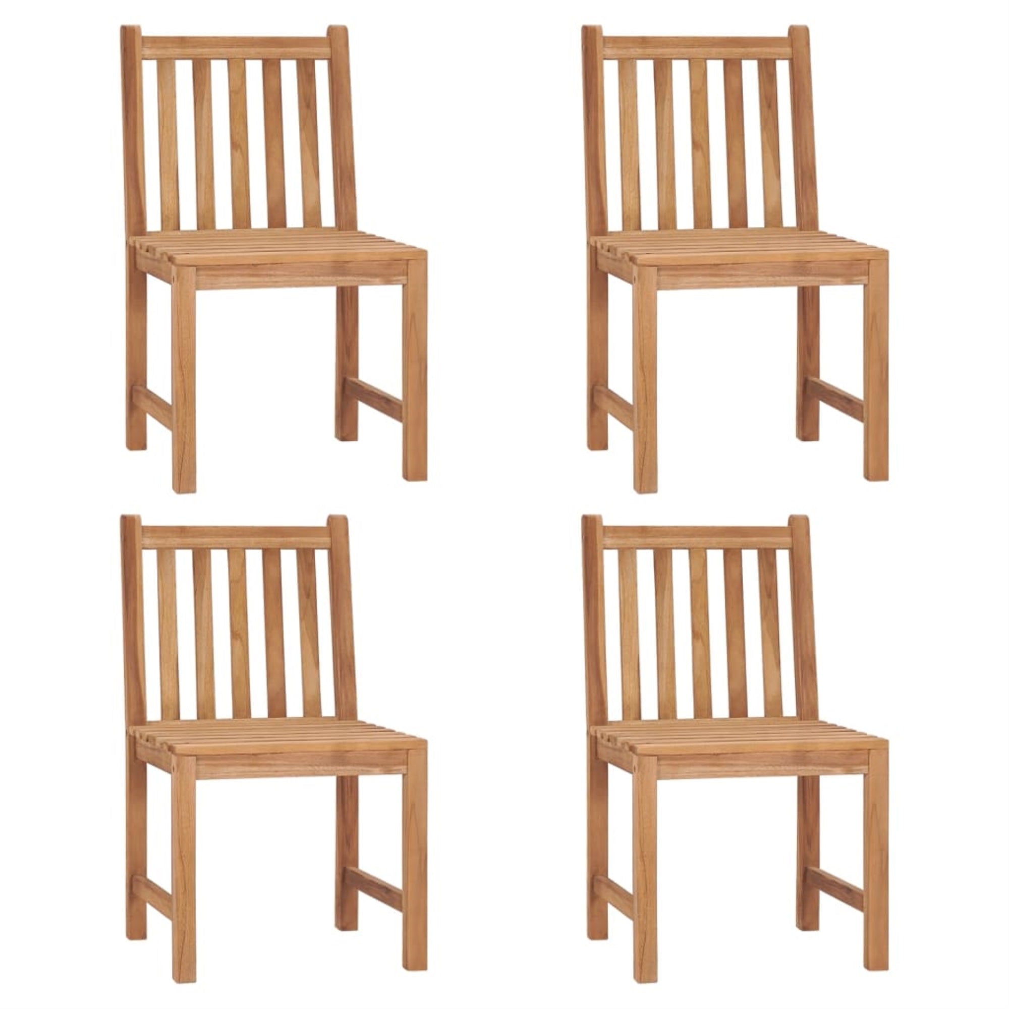 Vidaxl Garden Chairs 4 Pcs Solid Teak Wood