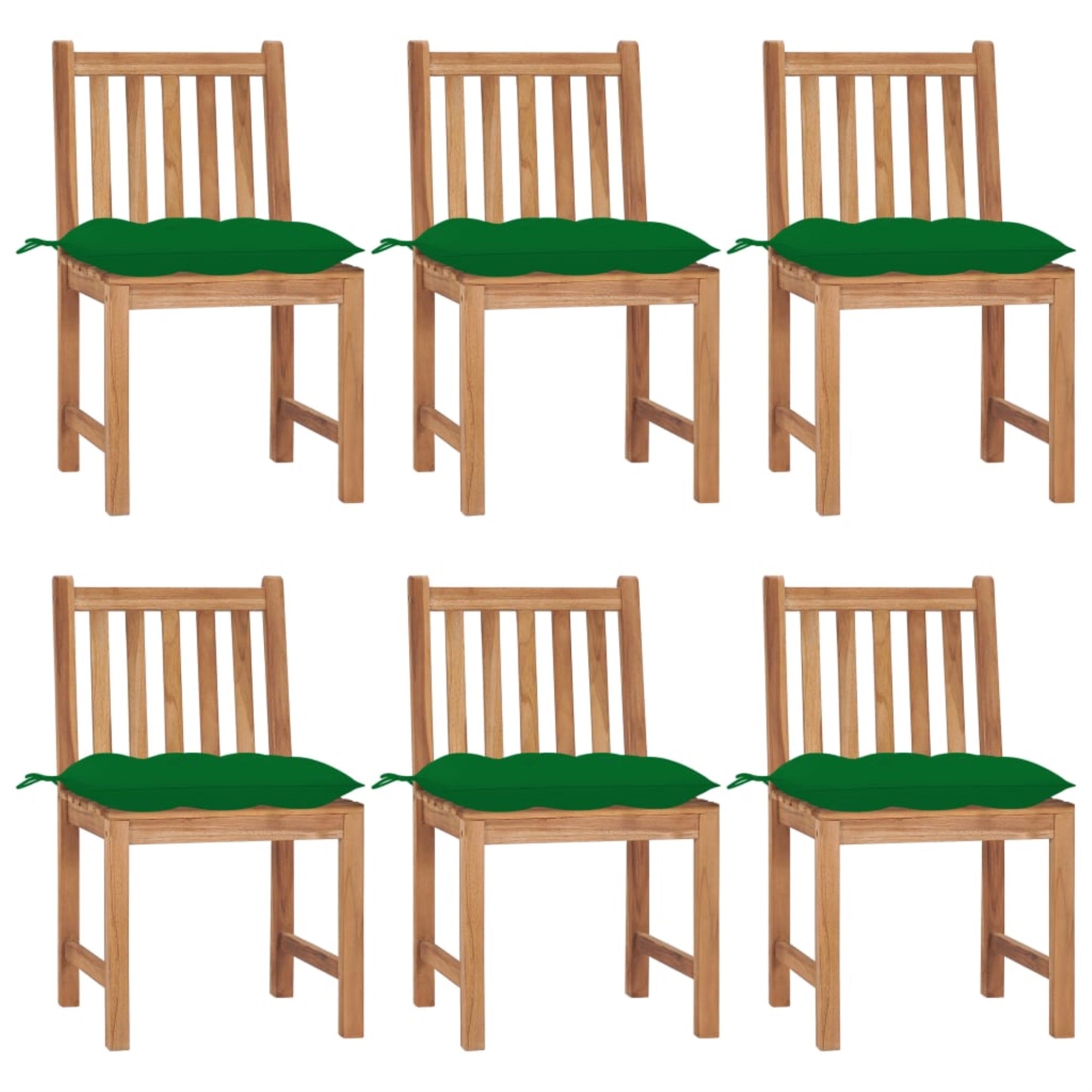 Vidaxl Garden Chairs 6 Pcs With Cushions Solid Teak Wood