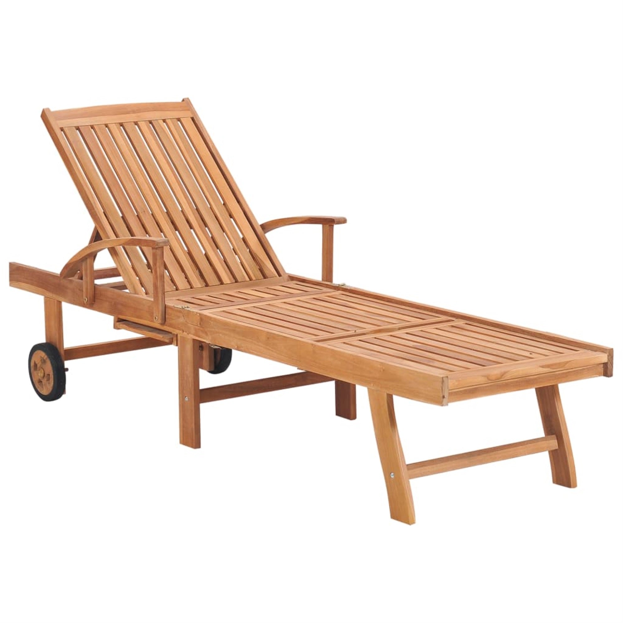 Vidaxl Sun Loungers 2 Pcs With Beige Cushion Solid Teak Wood