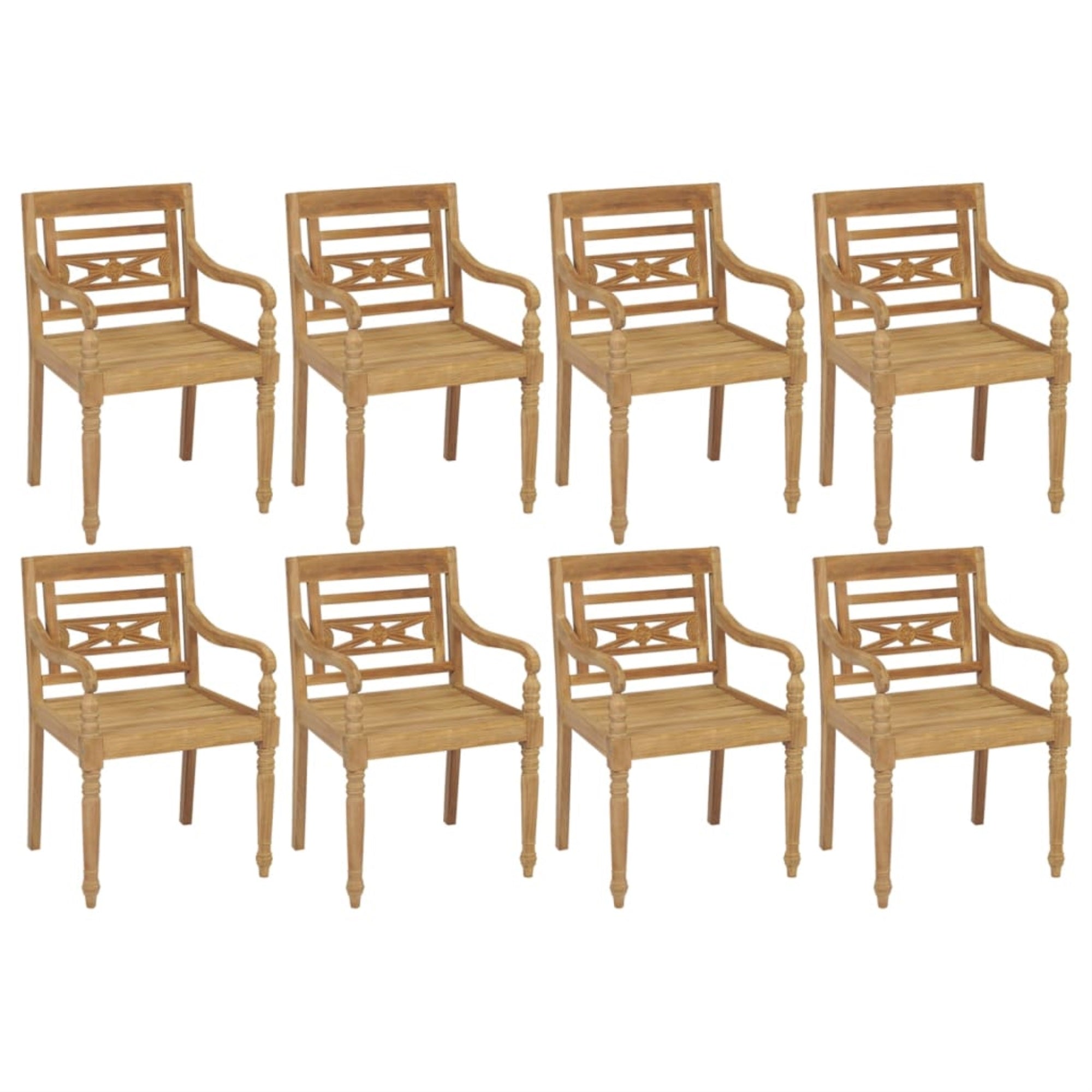Vidaxl Batavia Chairs 8 Pcs Solid Teak Wood