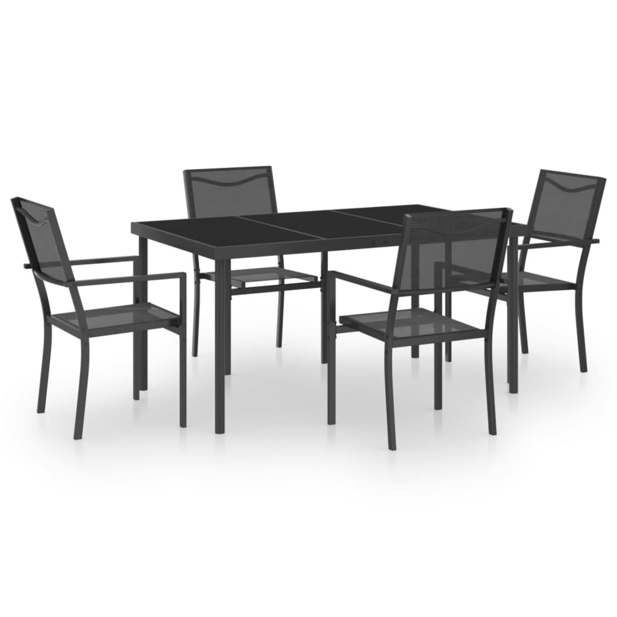 Vidaxl 5 Piece Patio Dining Set Steel