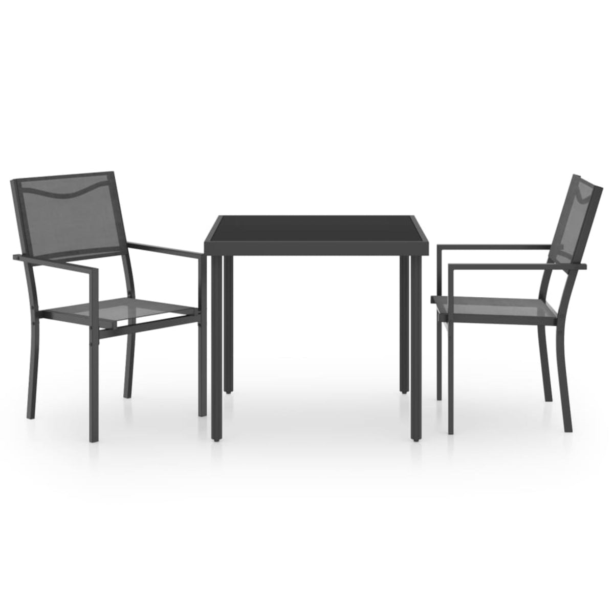 Vidaxl 3 Piece Patio Dining Set Steel