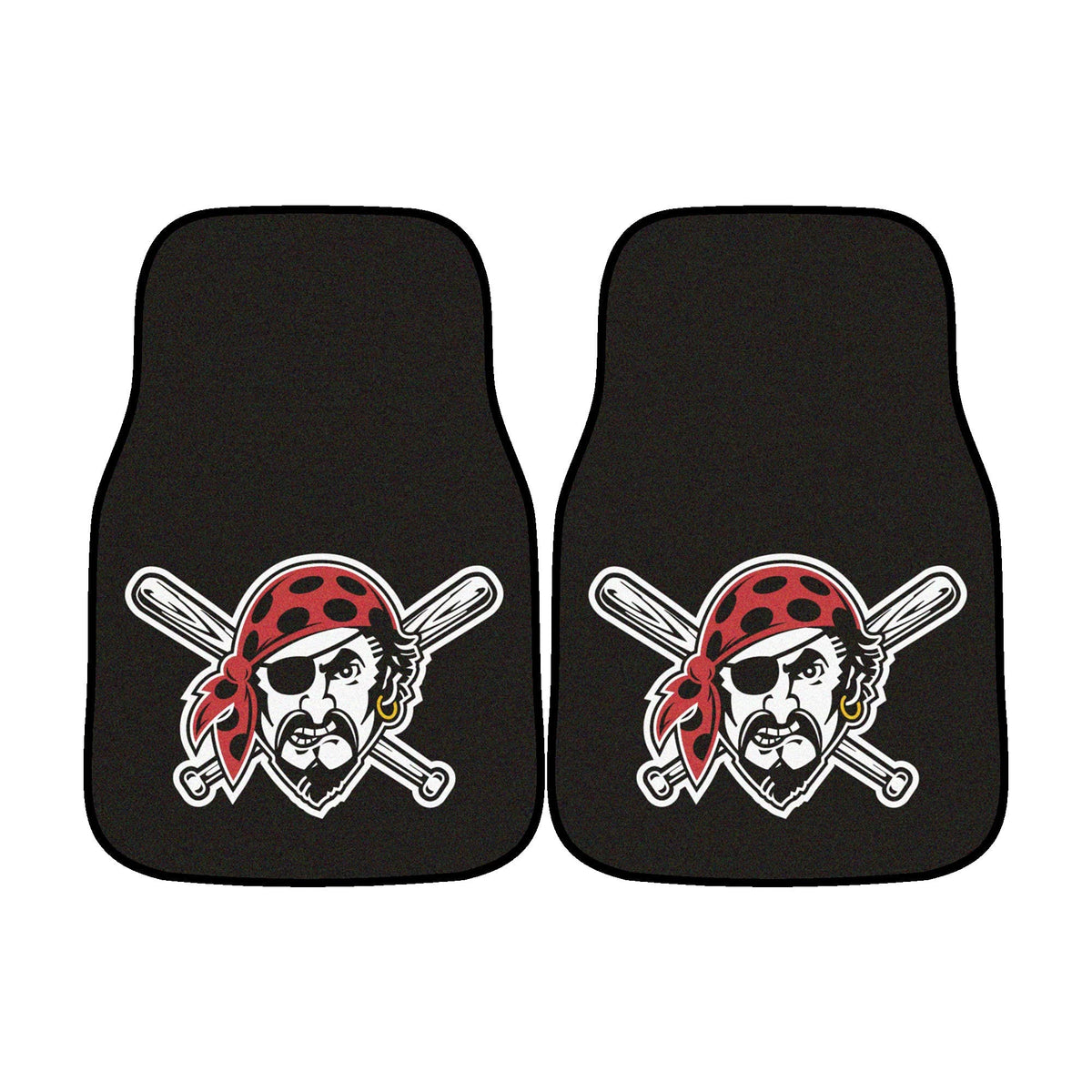 Pittsburgh Pirates Front Carpet Car Mat Set - 2 Pieces - Pirate Head Alternate Logo
