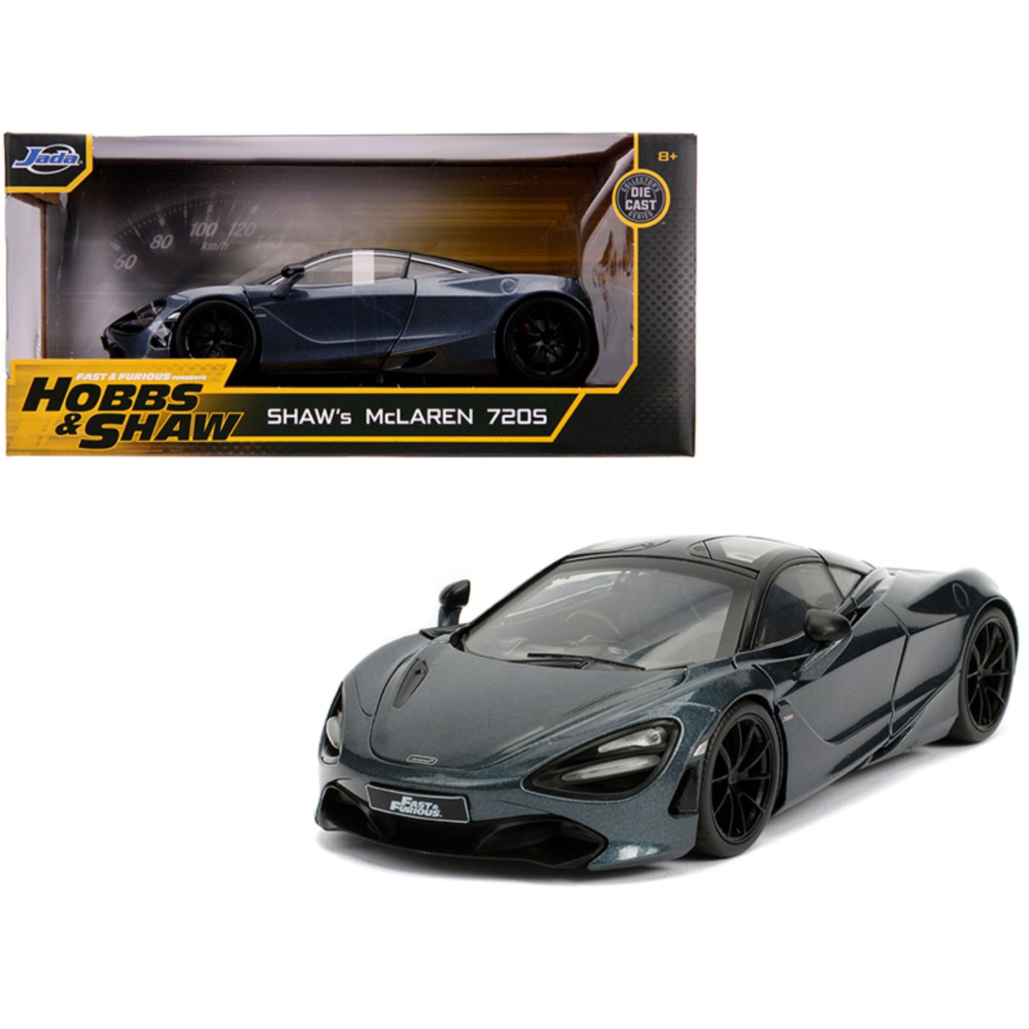 Shaw'S Mclaren 720S Rhd (Right Hand Drive) Metallic Gray 'Fast & Furious Presents: Hobbs & Shaw' (2019) Movie 1/24 Diecast Model Car By Jada