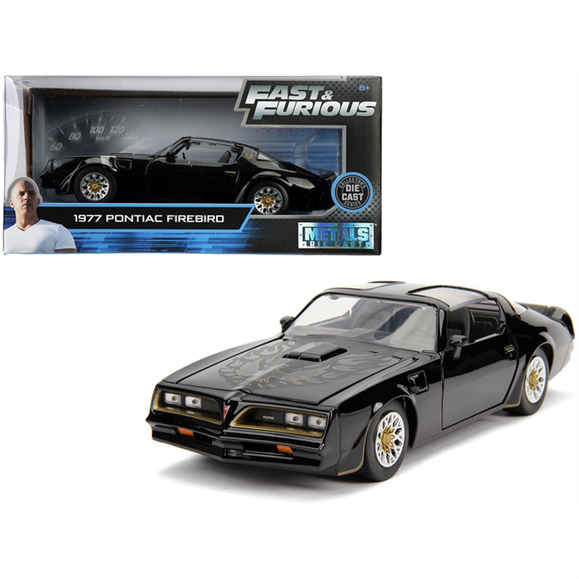 Tego 1977 Pontiac Firebird Black 'Fast & Furious' Movie 1/24 Diecast Model Car By Jada