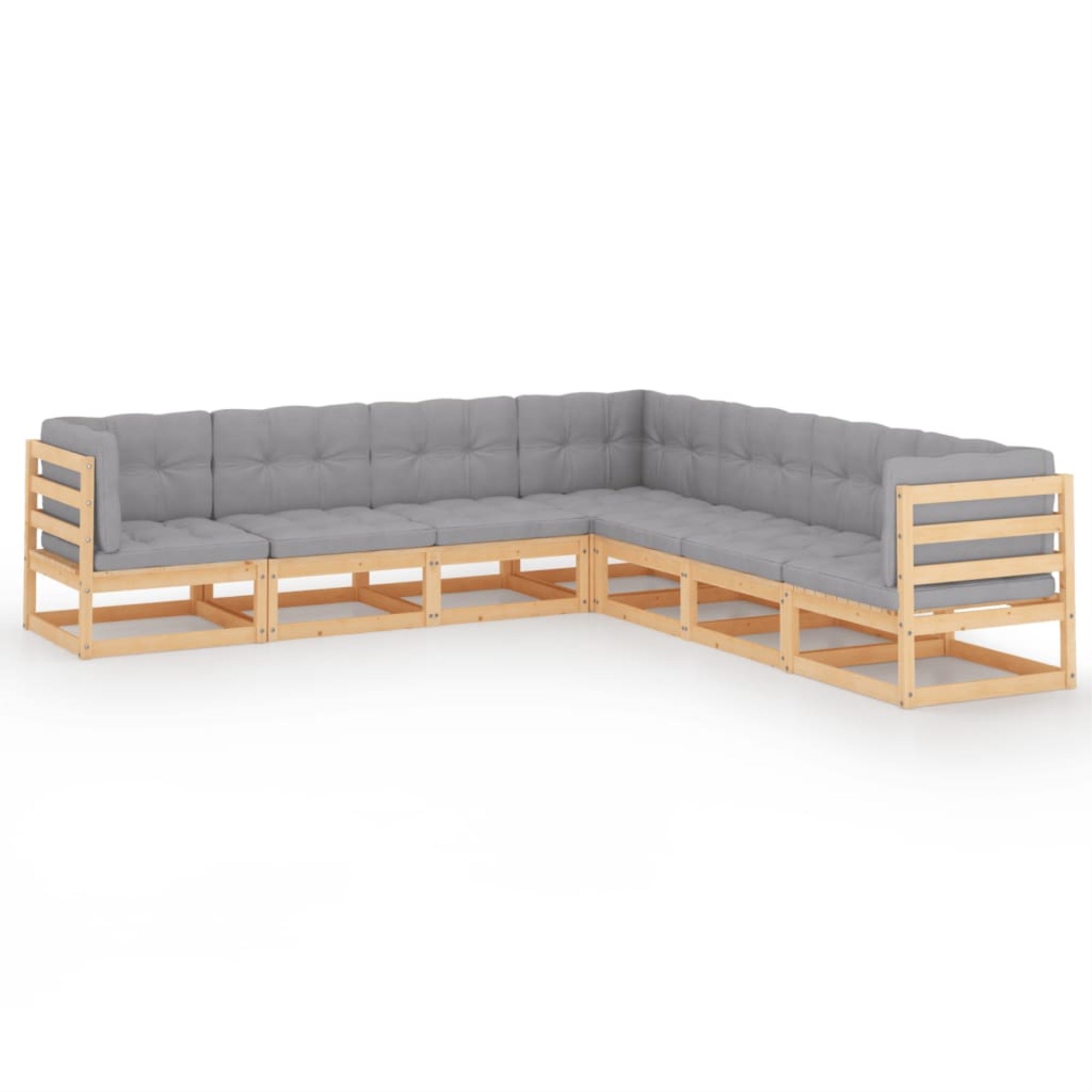 Vidaxl 7 Piece Garden Lounge Set With Cushions Solid Pinewood