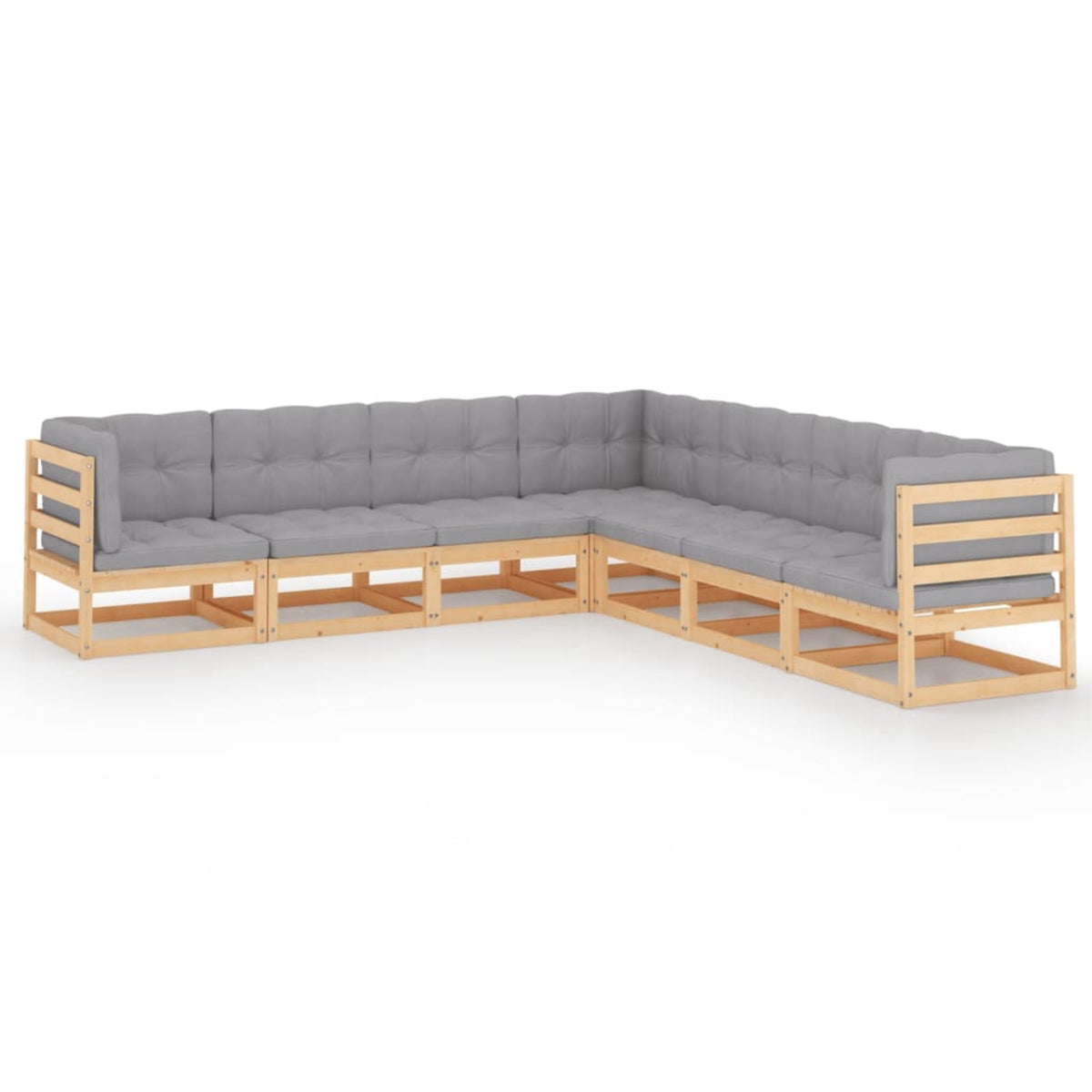 Vidaxl 7 Piece Garden Lounge Set With Cushions Solid Pinewood