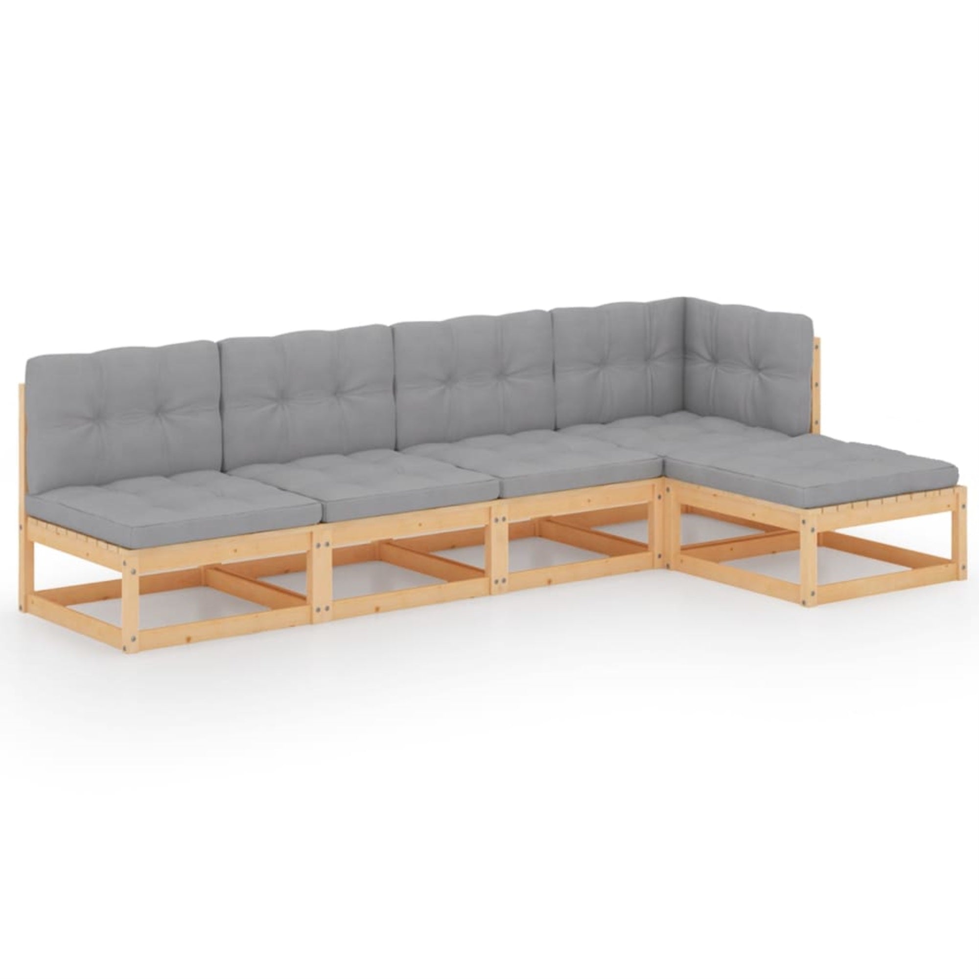 Vidaxl 5 Piece Garden Lounge Set With Cushions Solid Pinewood