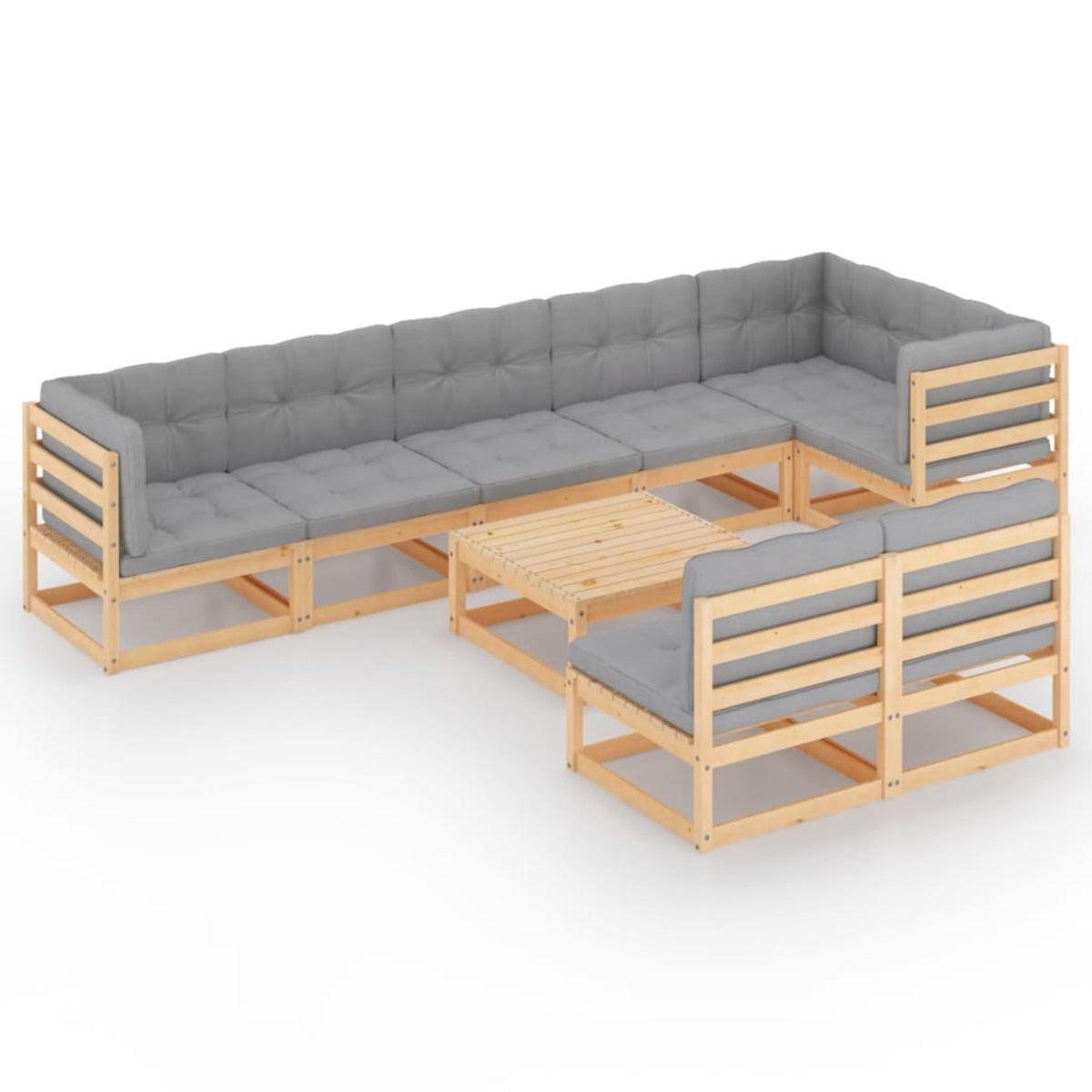 Vidaxl 9 Piece Garden Lounge Set With Cushions Solid Pinewood