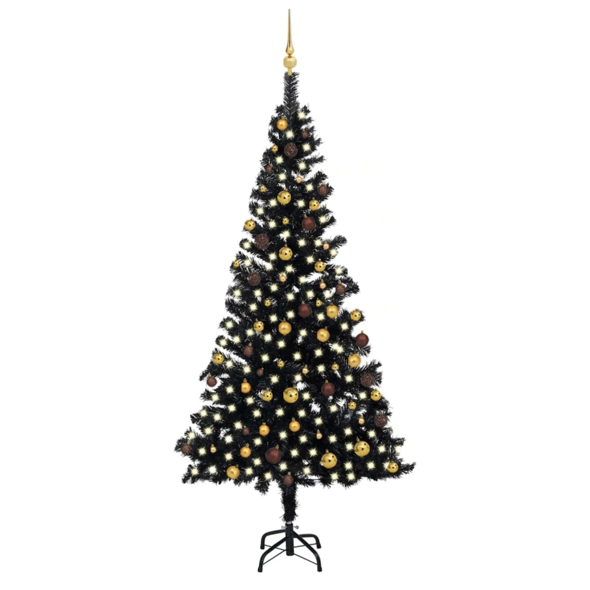 Vidaxl Artificial Christmas Tree With Leds&Ball Set Black 94.5' Pvc