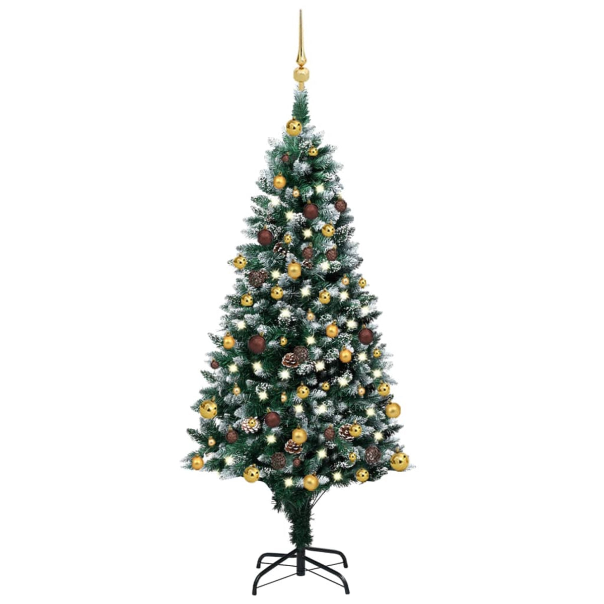 Vidaxl Artificial Christmas Tree With Leds&Ball Set&Pinecones 59.1'
