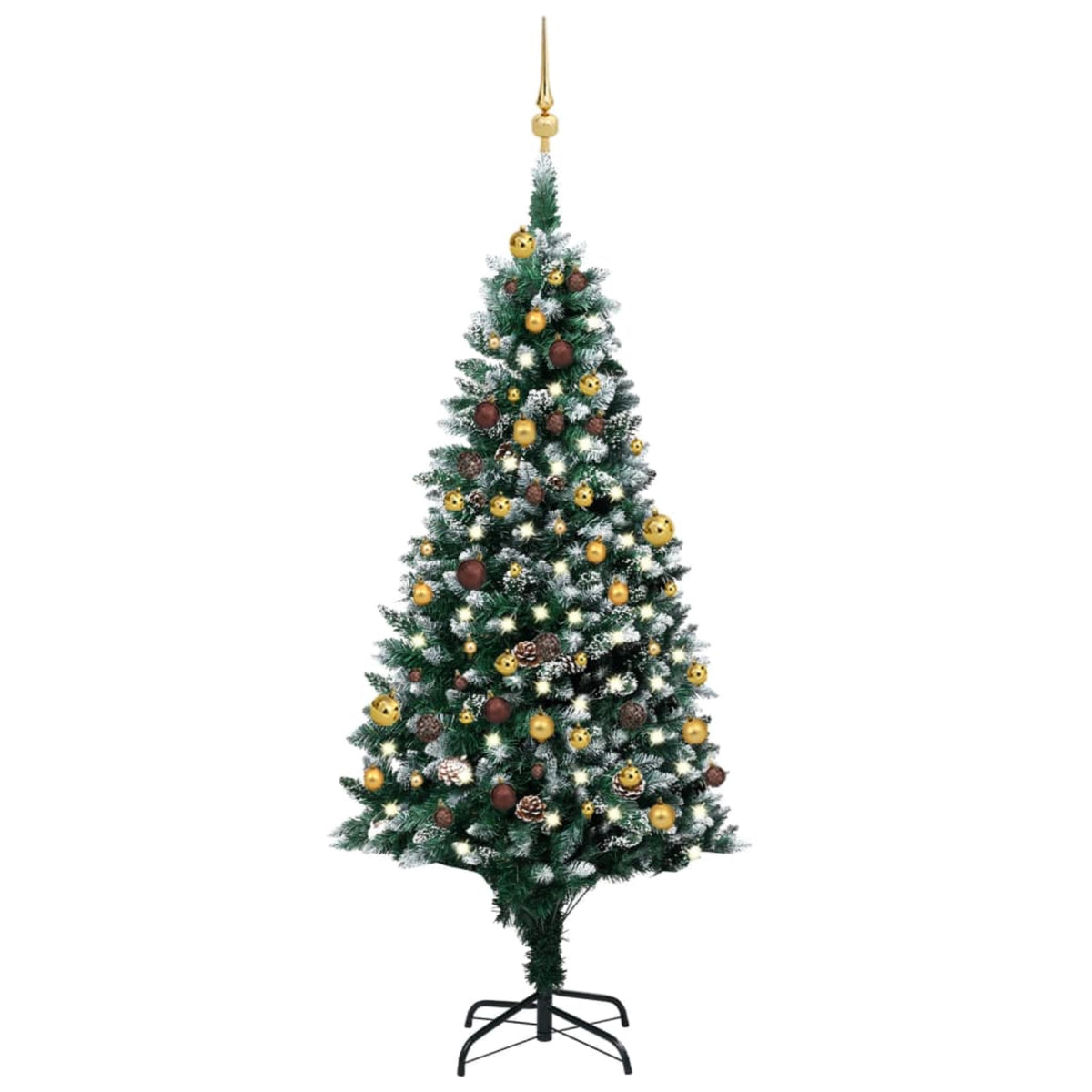 Vidaxl Artificial Christmas Tree With Leds&Ball Set&Pinecones 70.9'