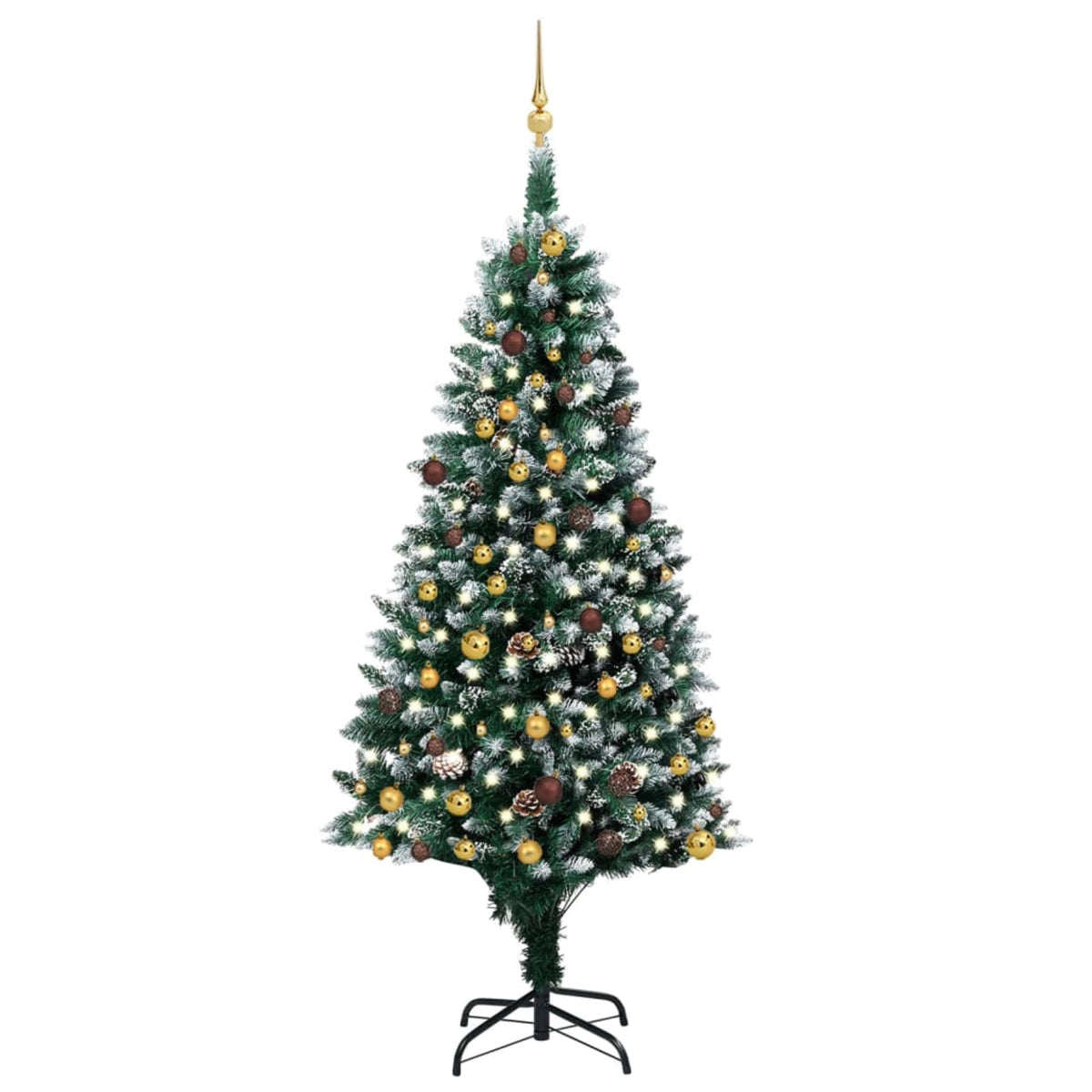 Vidaxl Artificial Christmas Tree With Leds&Ball Set&Pinecones 82.7'