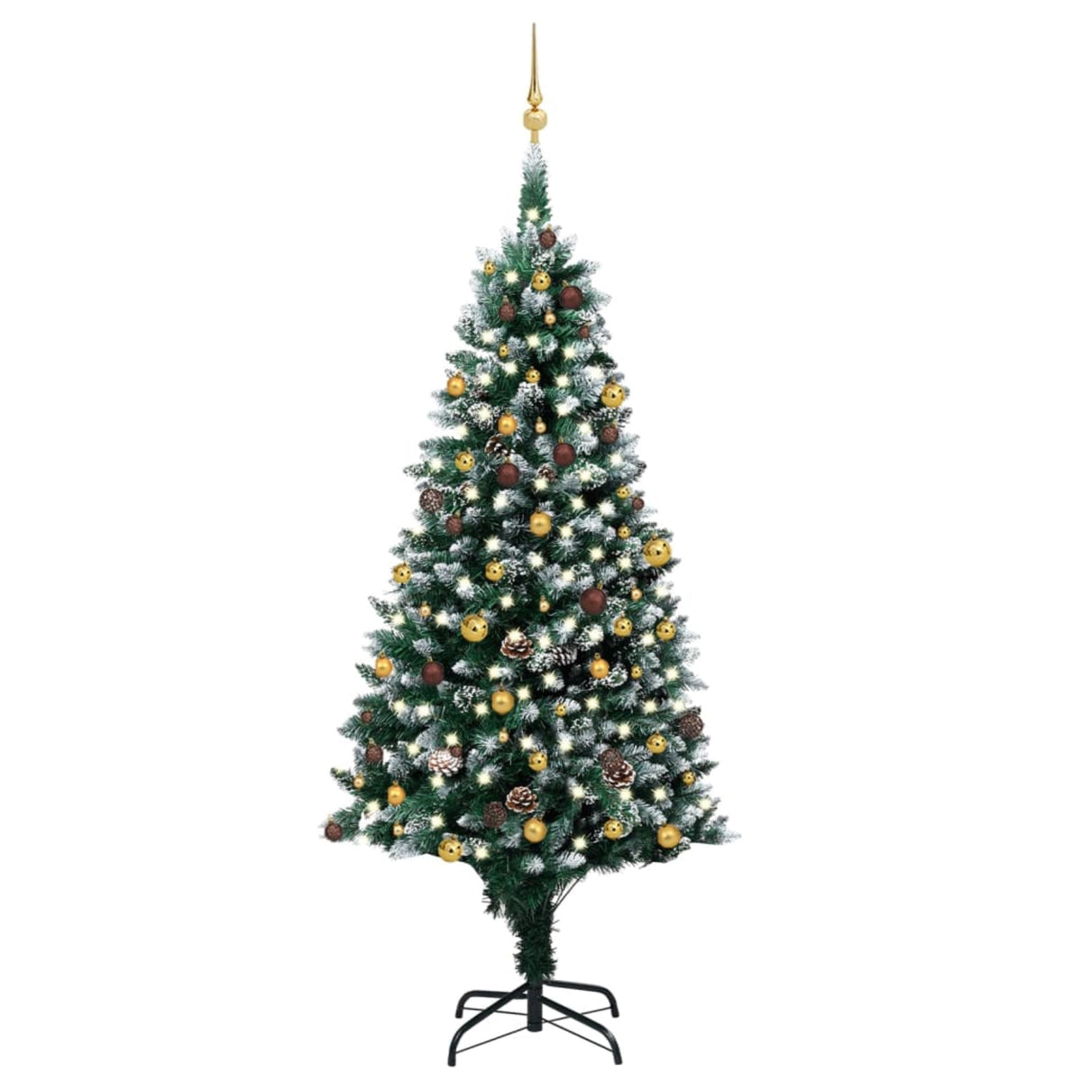 Vidaxl Artificial Christmas Tree With Leds&Ball Set&Pinecones 94.5'