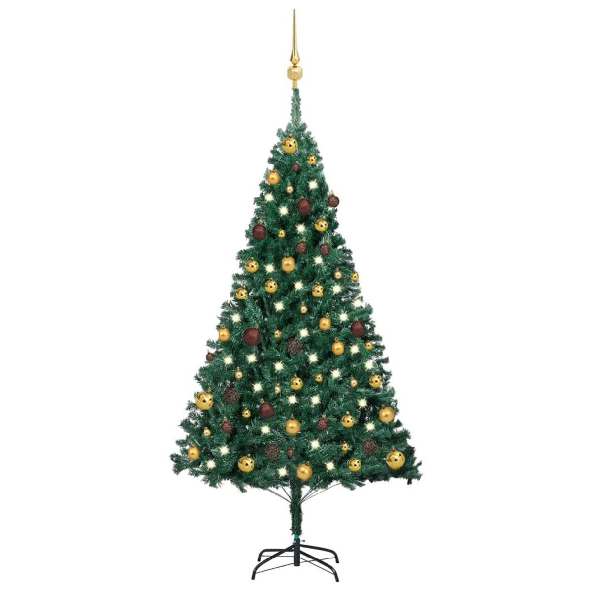Vidaxl Artificial Christmas Tree With Leds&Ball Set Green 59.1' Pvc
