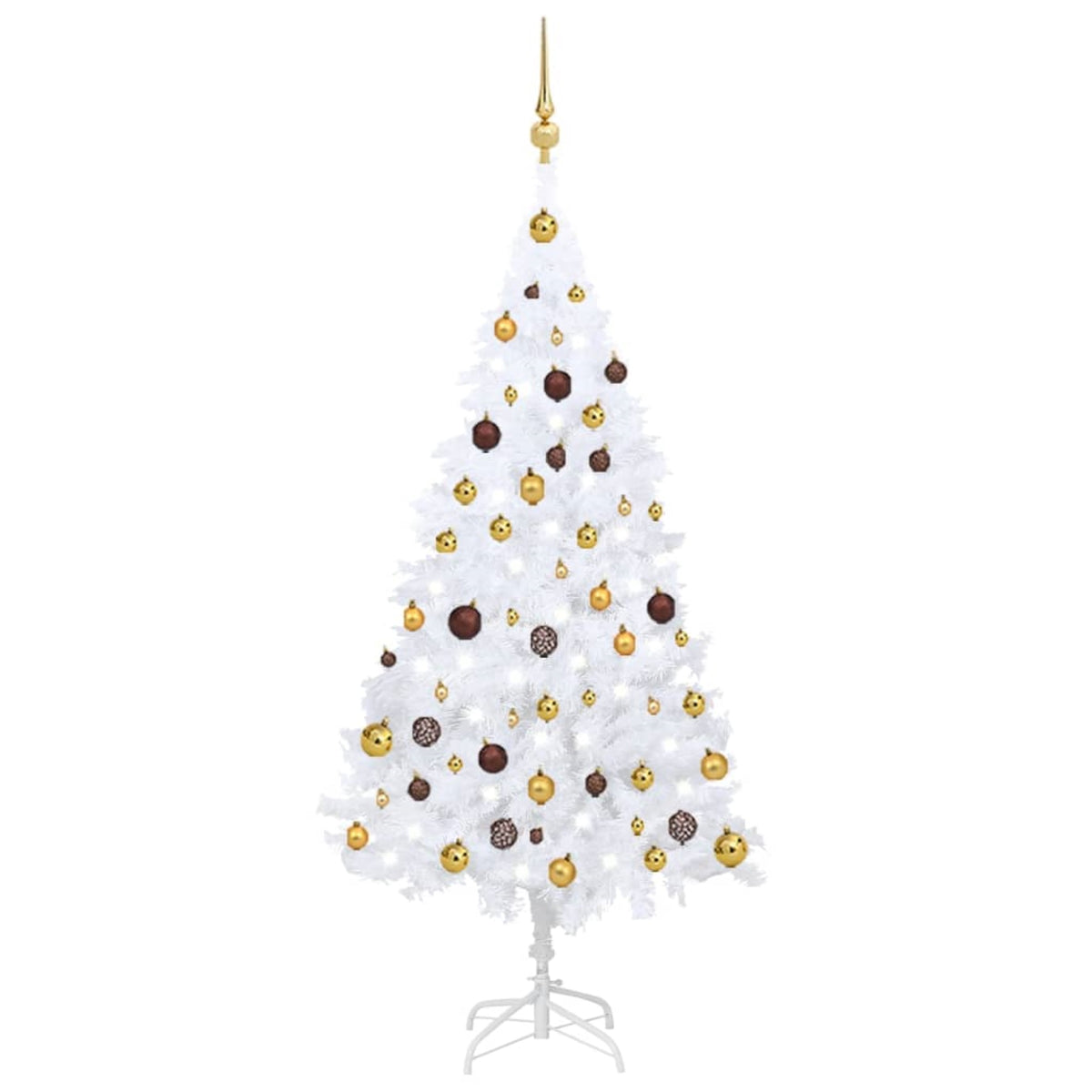 Vidaxl Artificial Christmas Tree With Leds&Ball Set White 59.1' Pvc