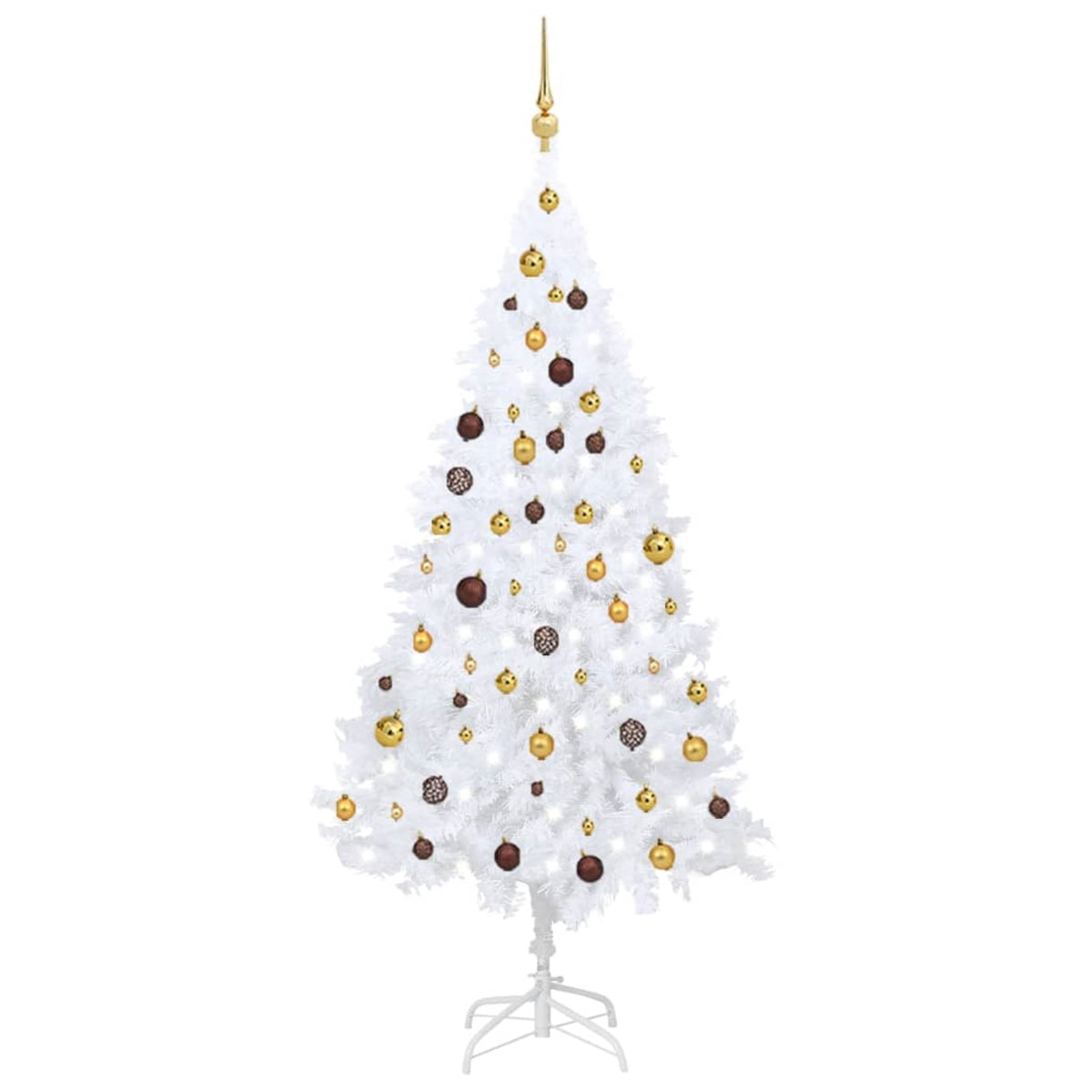 Vidaxl Artificial Christmas Tree With Leds&Ball Set White 70.9' Pvc