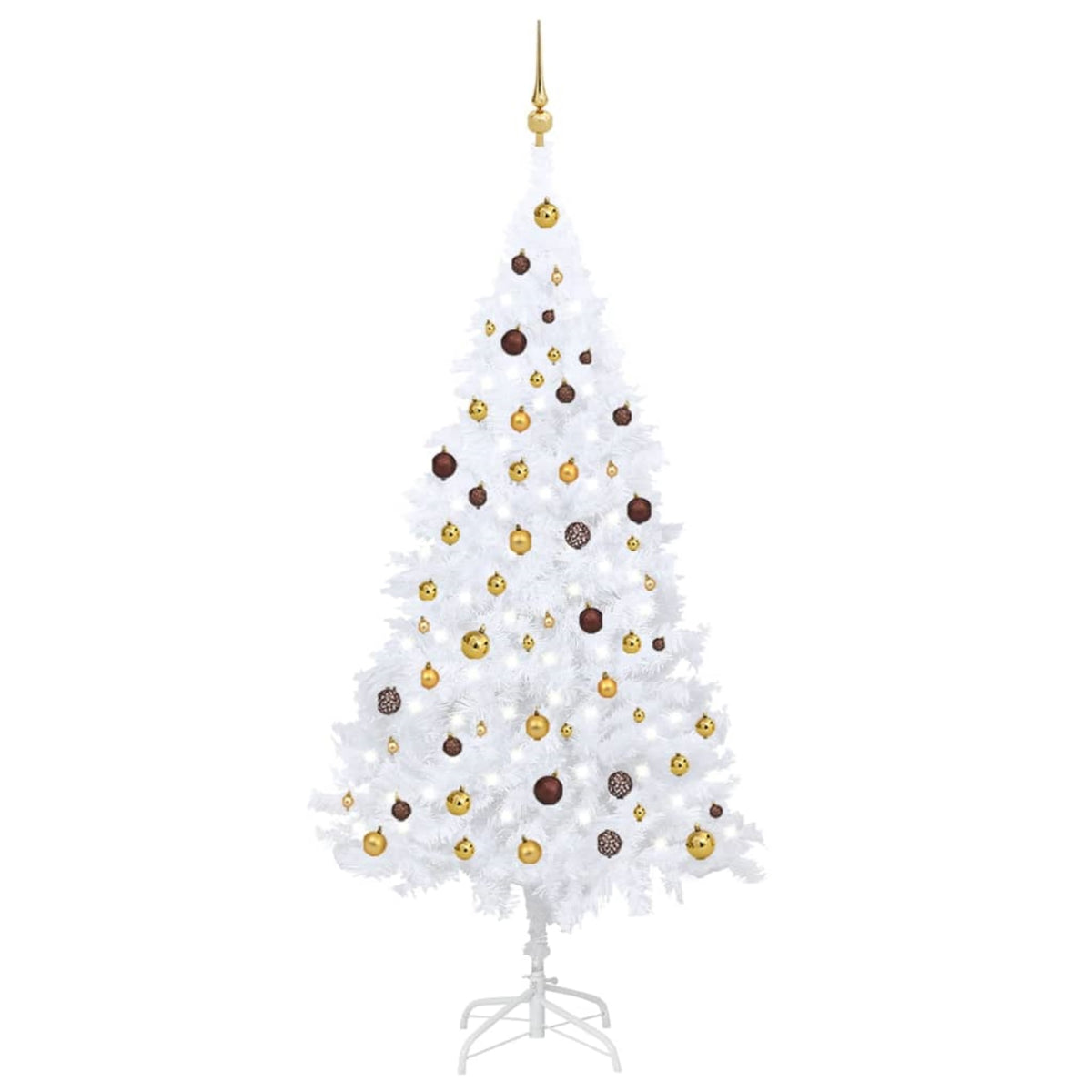 Vidaxl Artificial Christmas Tree With Leds&Ball Set White 82.7' Pvc