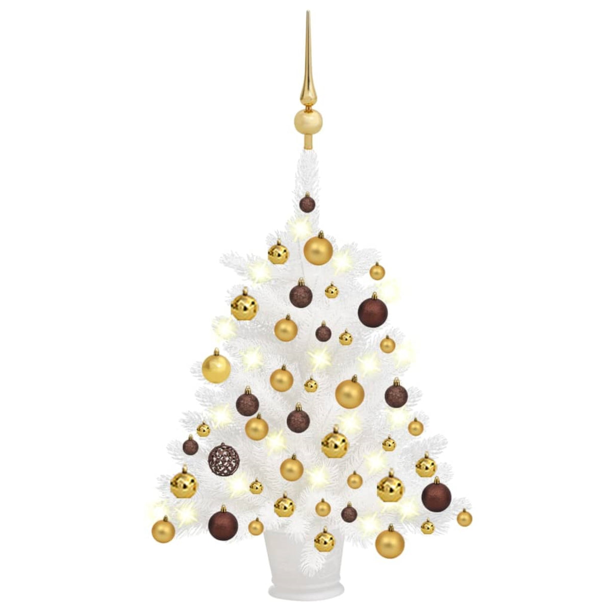 Vidaxl Artificial Christmas Tree With Leds&Ball Set White 25.6'