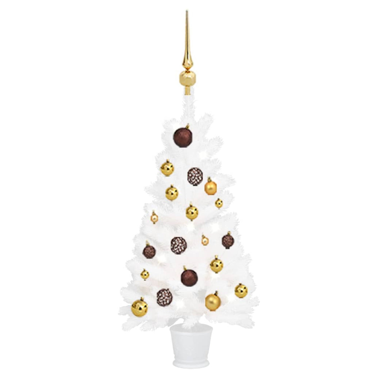 Vidaxl Artificial Christmas Tree With Leds&Ball Set White 35.4'