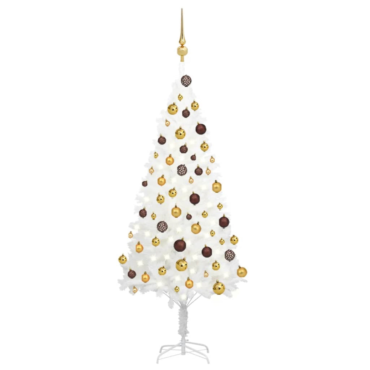 Vidaxl Artificial Christmas Tree With Leds&Ball Set White 47.2'