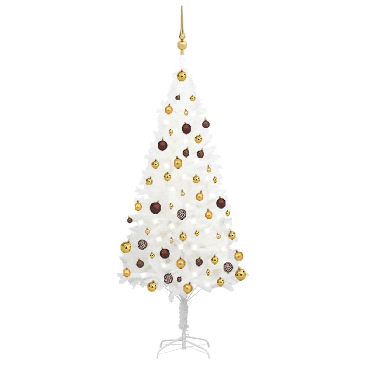 Vidaxl Artificial Christmas Tree With Leds&Ball Set White 59.1'