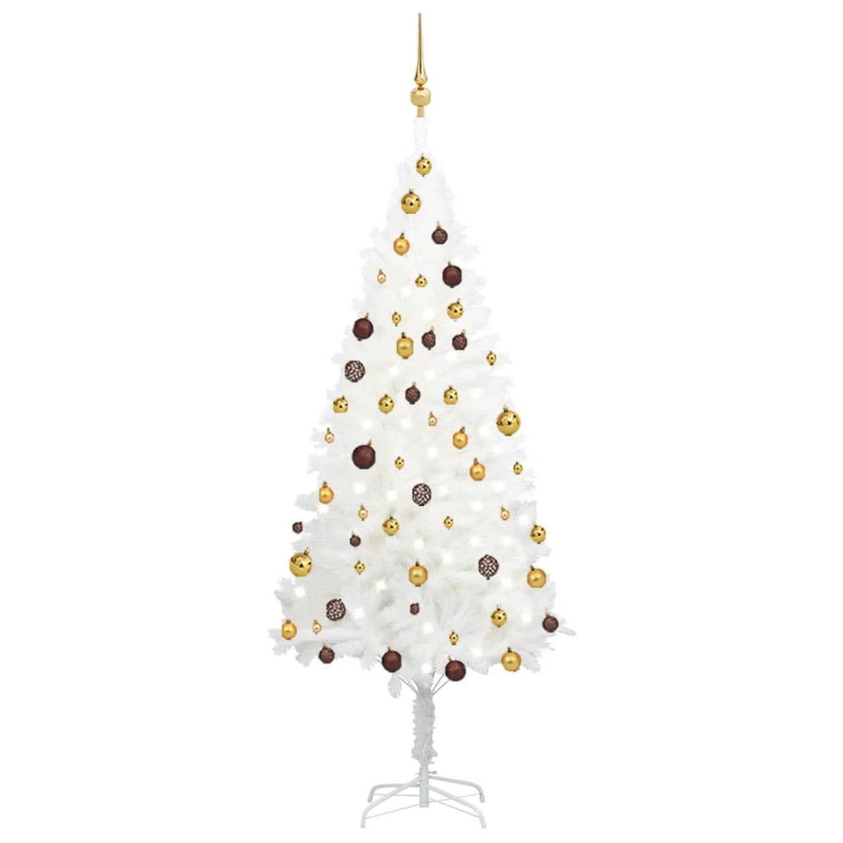 Vidaxl Artificial Christmas Tree With Leds&Ball Set White 70.9'