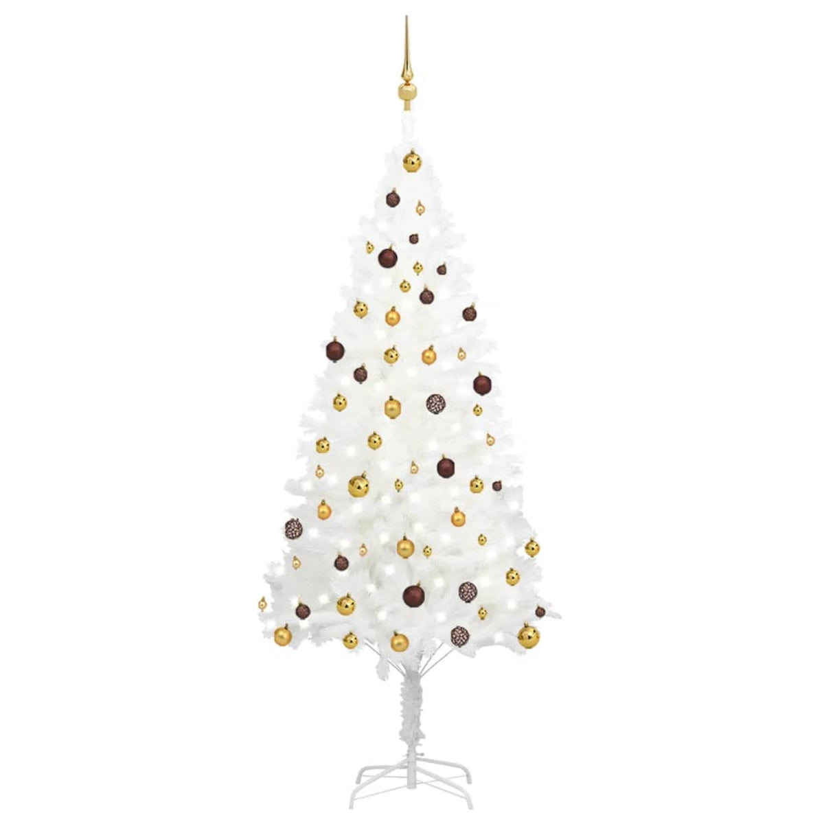 Vidaxl Artificial Christmas Tree With Leds&Ball Set White 82.7'