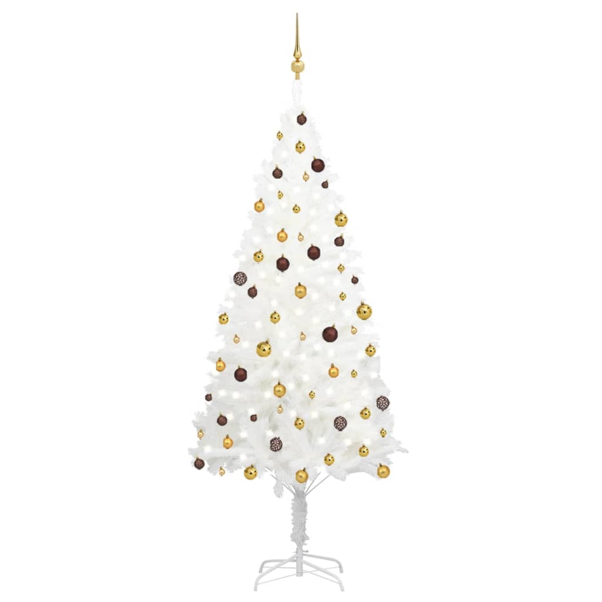Vidaxl Artificial Christmas Tree With Leds&Ball Set White 94.5'