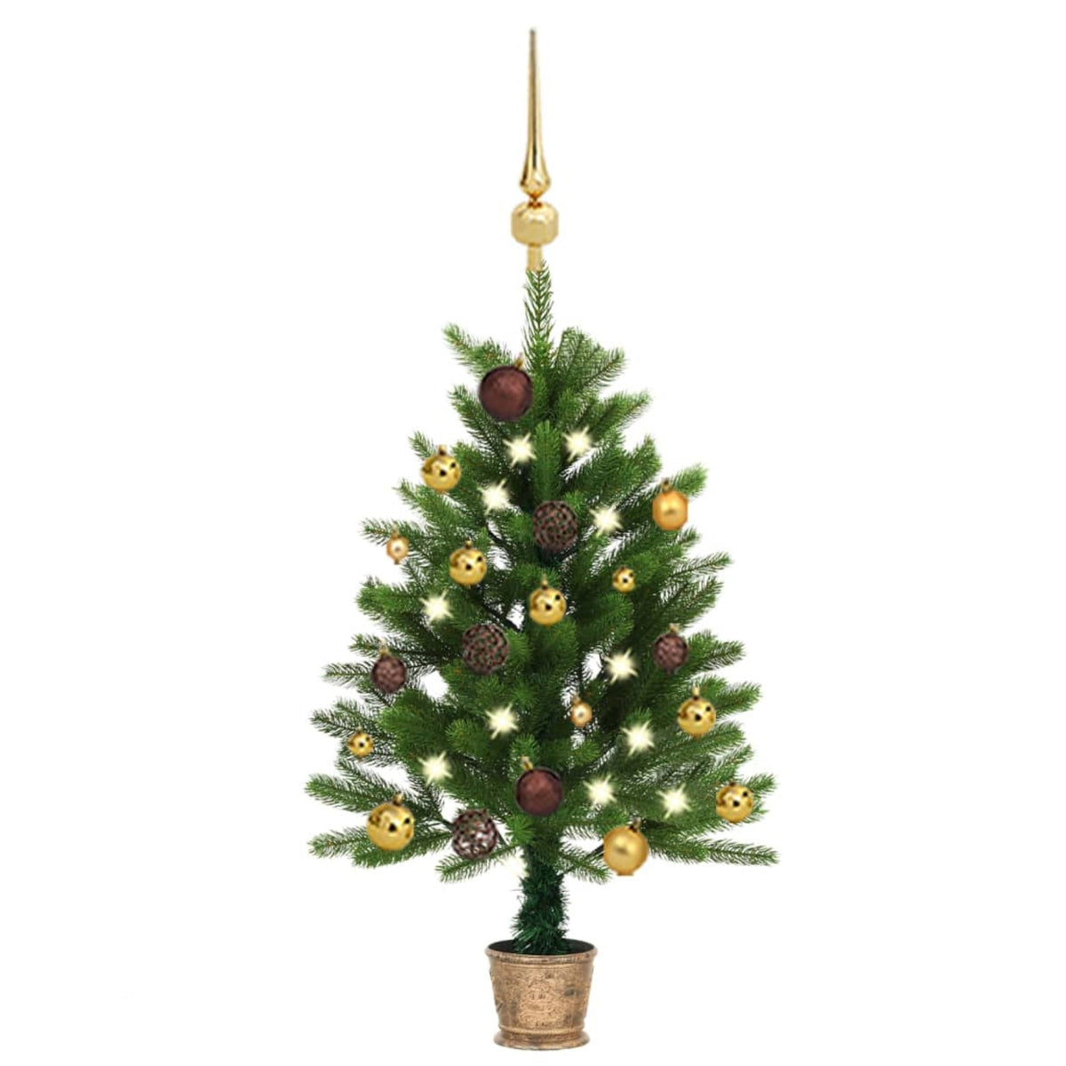 Vidaxl Artificial Christmas Tree With Leds&Ball Set 35.4' Green