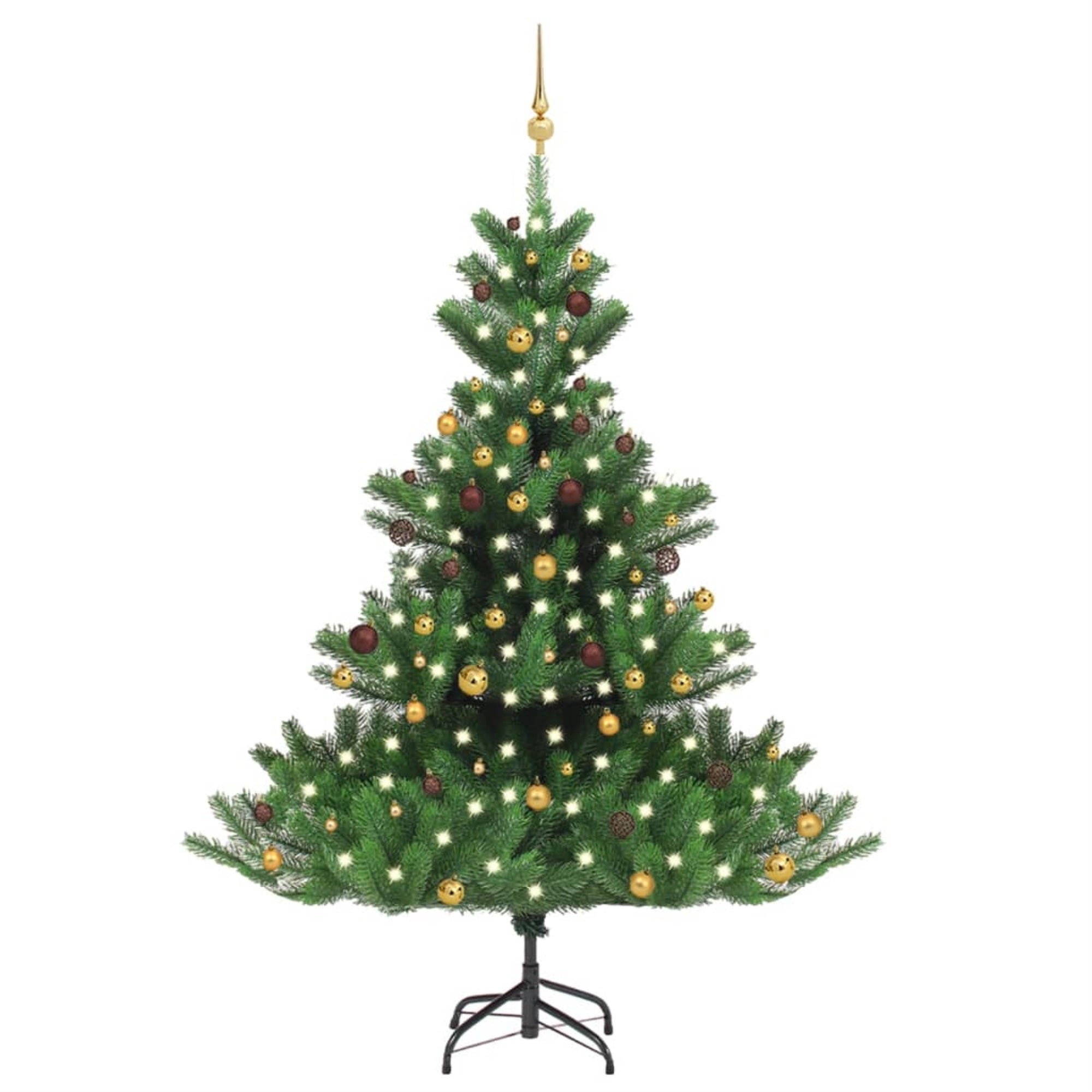 Vidaxl Nordmann Fir Artificial Christmas Tree Led&Ball Set Green 82.7'