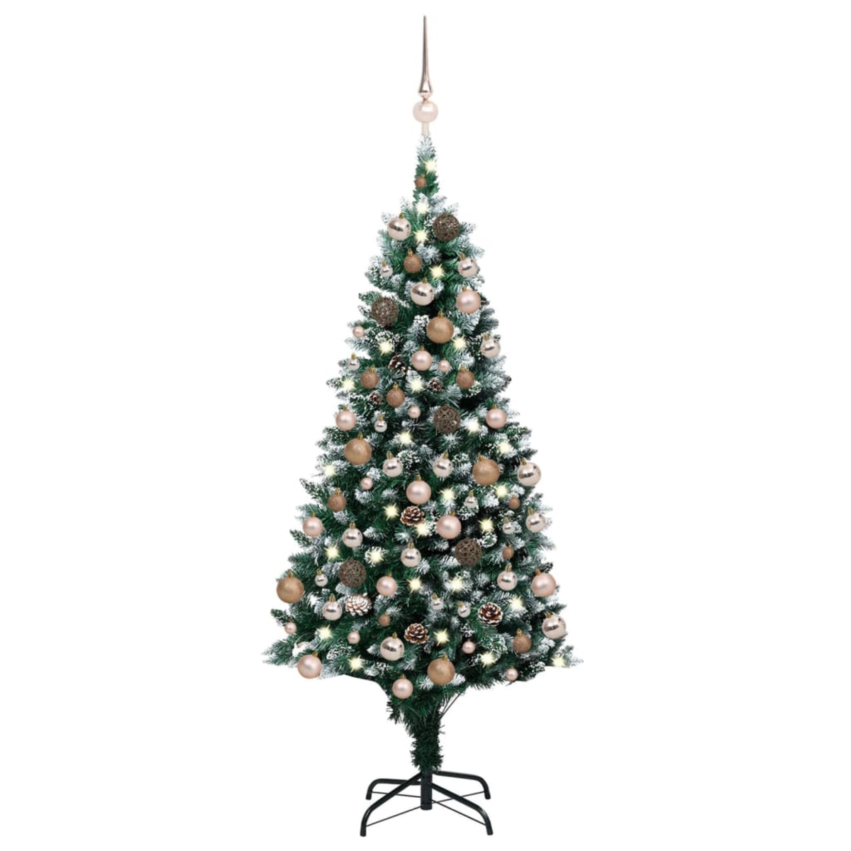 Vidaxl Artificial Christmas Tree With Leds&Ball Set&Pine Cones 59.1'