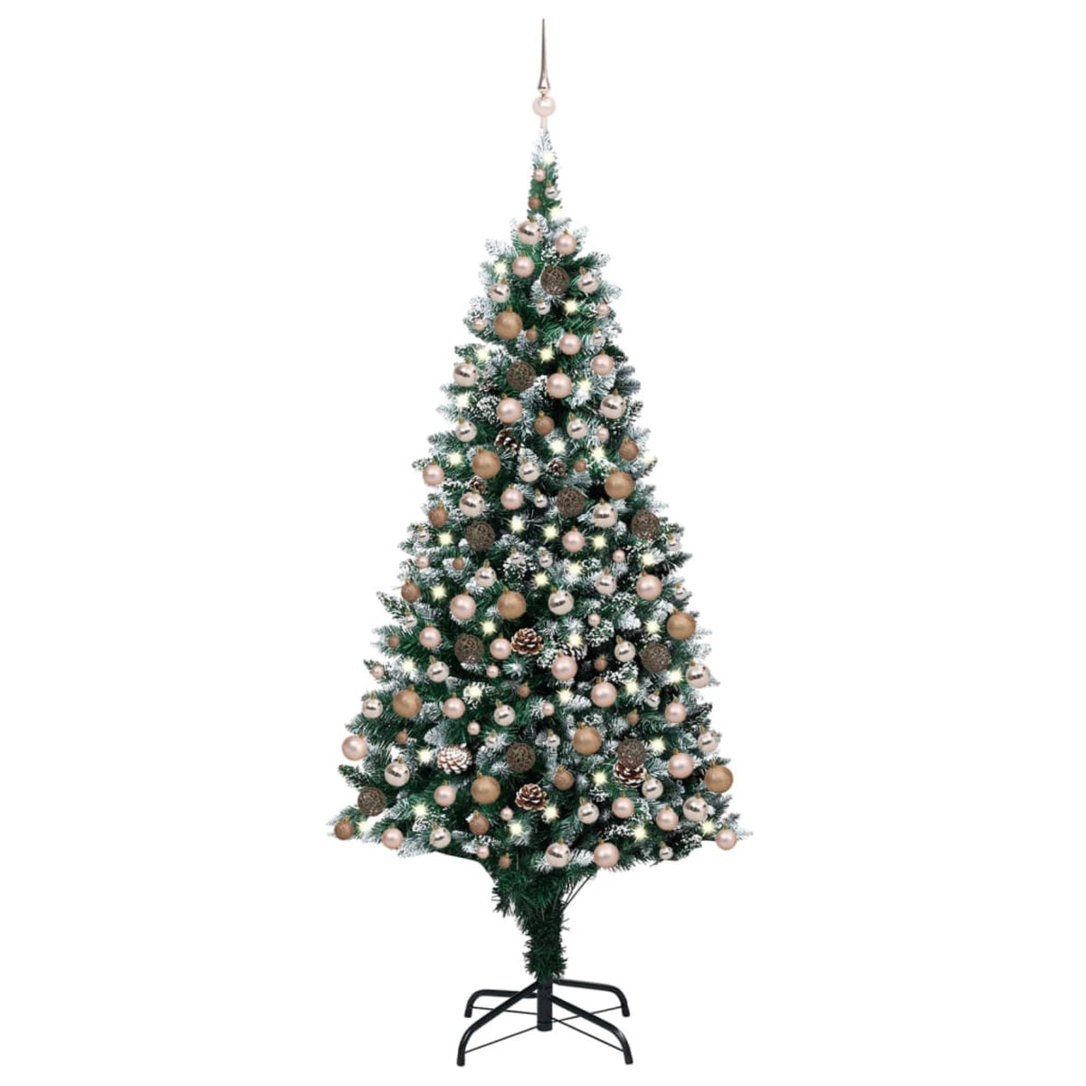 Vidaxl Artificial Christmas Tree With Leds&Ball Set&Pine Cones 82.7'