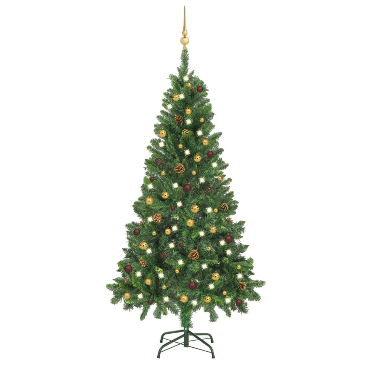 Vidaxl Artificial Christmas Tree With Leds&Ball Set Green 59.1'