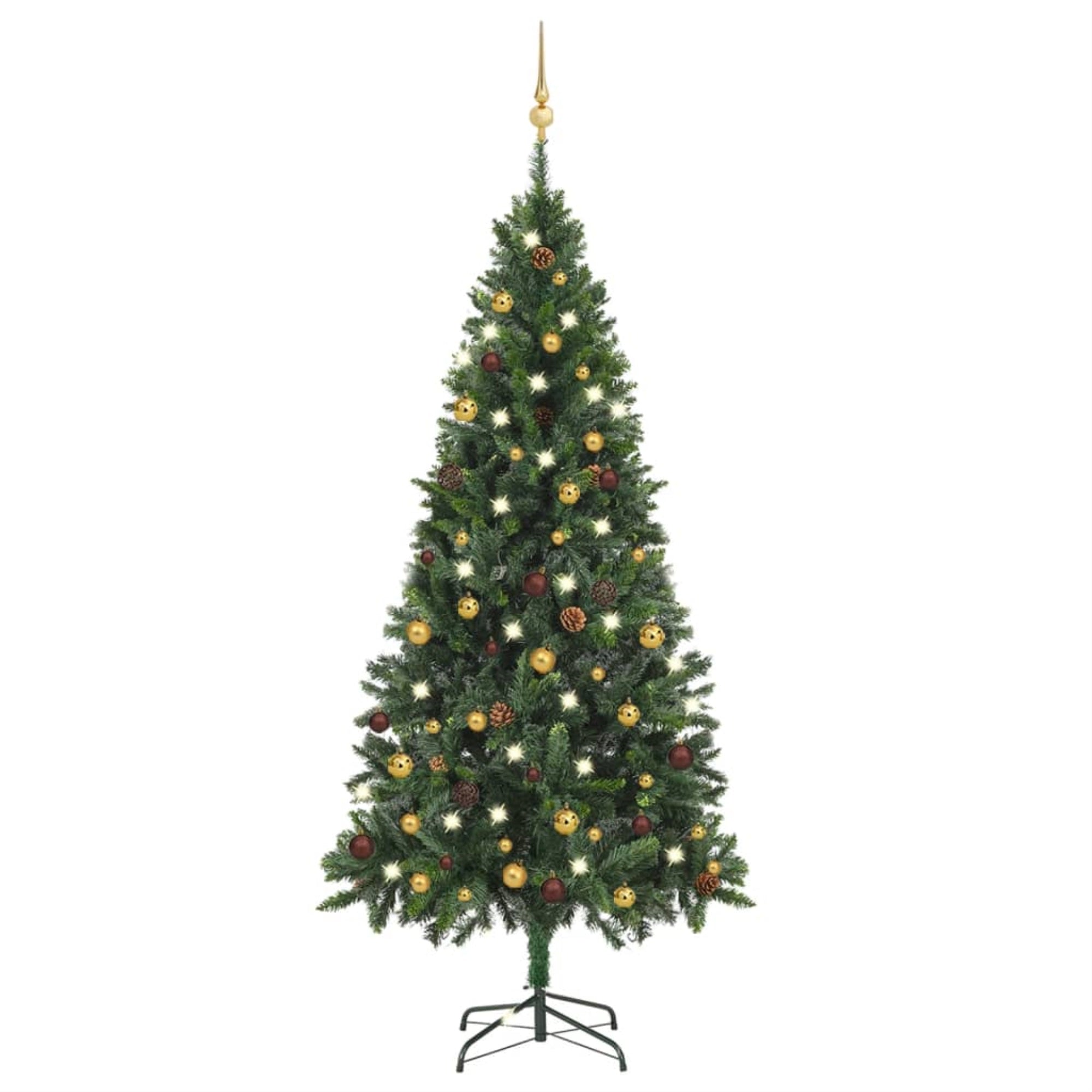 Vidaxl Artificial Christmas Tree With Leds&Ball Set Green 70.9'