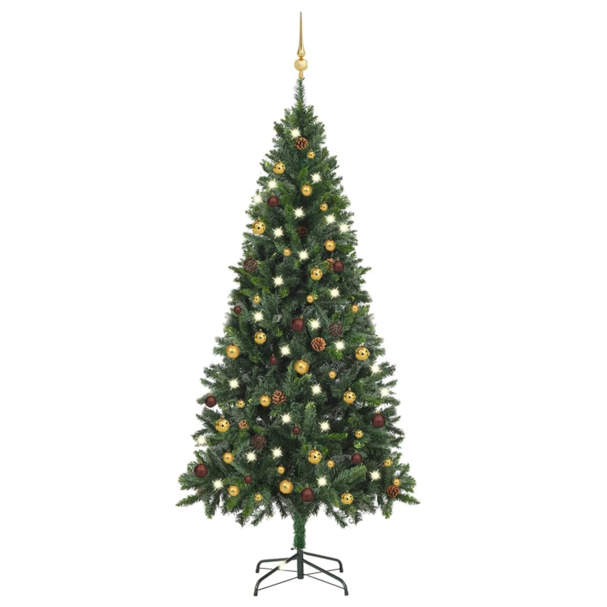 Vidaxl Artificial Christmas Tree With Leds&Ball Set Green 70.9'