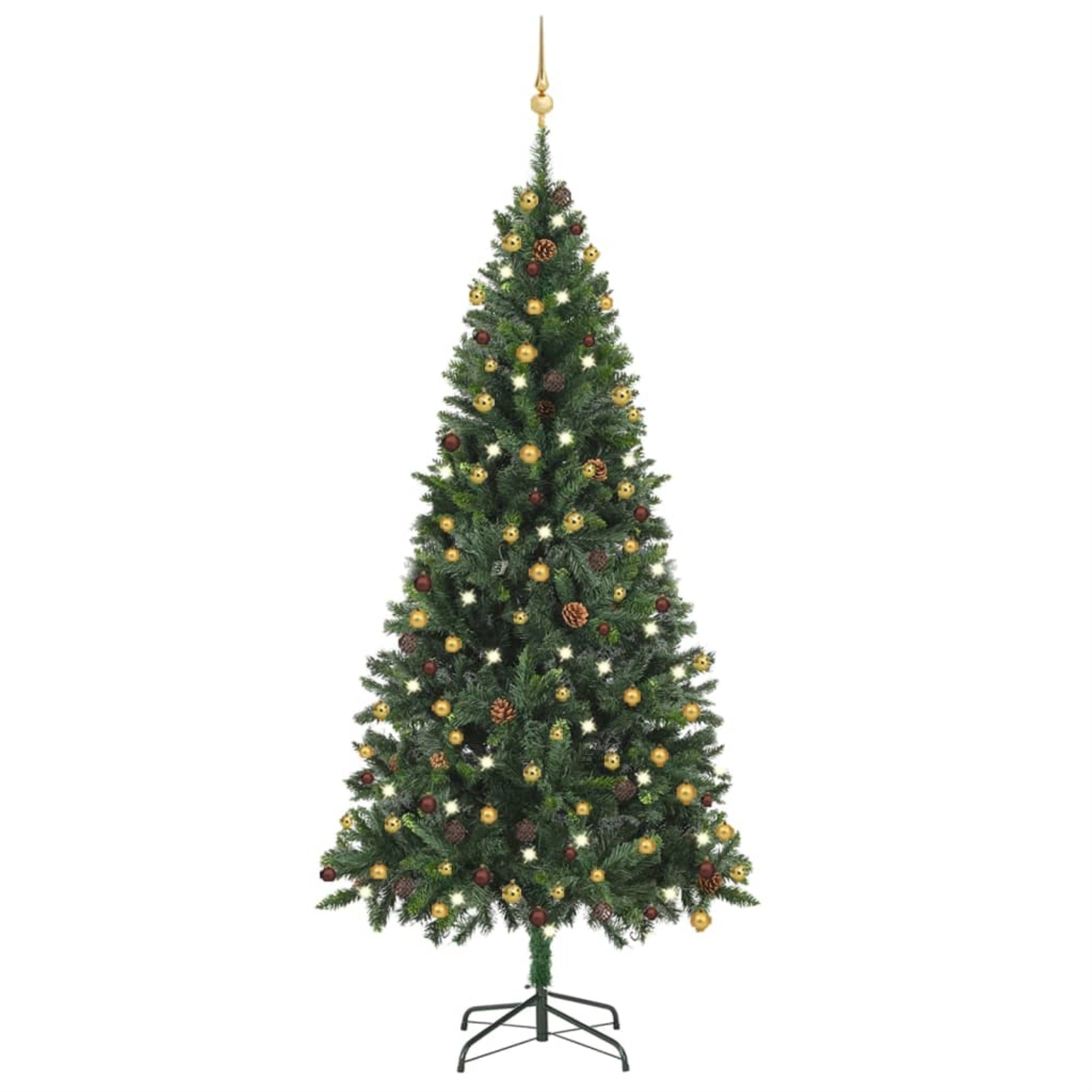 Vidaxl Artificial Christmas Tree With Leds&Ball Set Green 82.7'